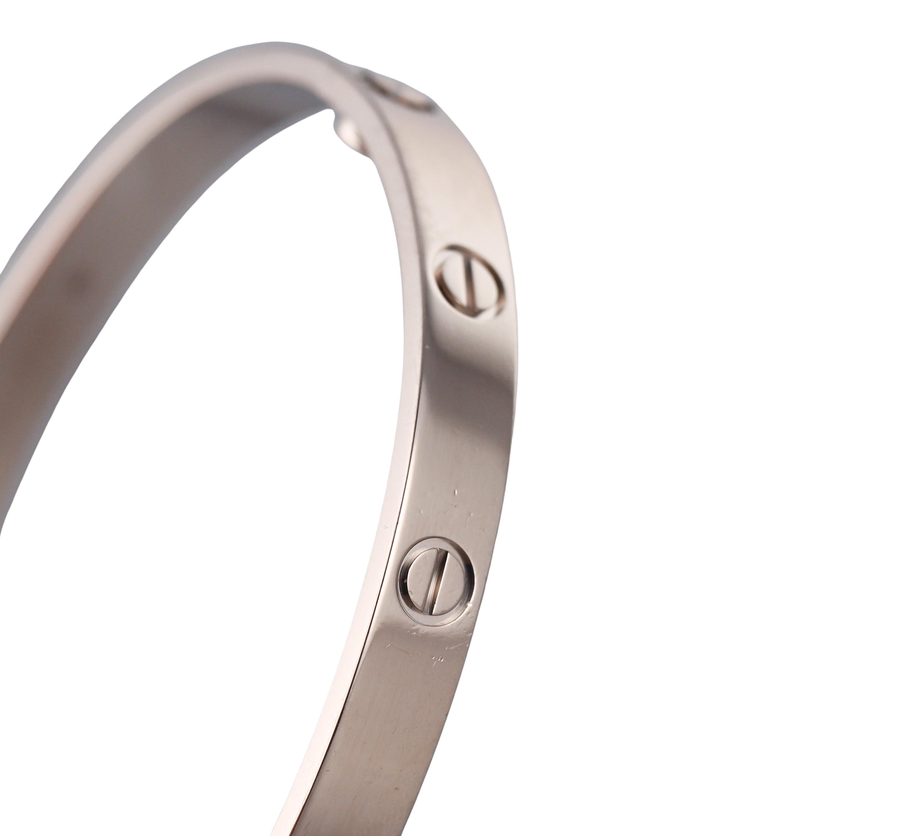 Cartier Love White Gold Classic Model Bracelet Size 19