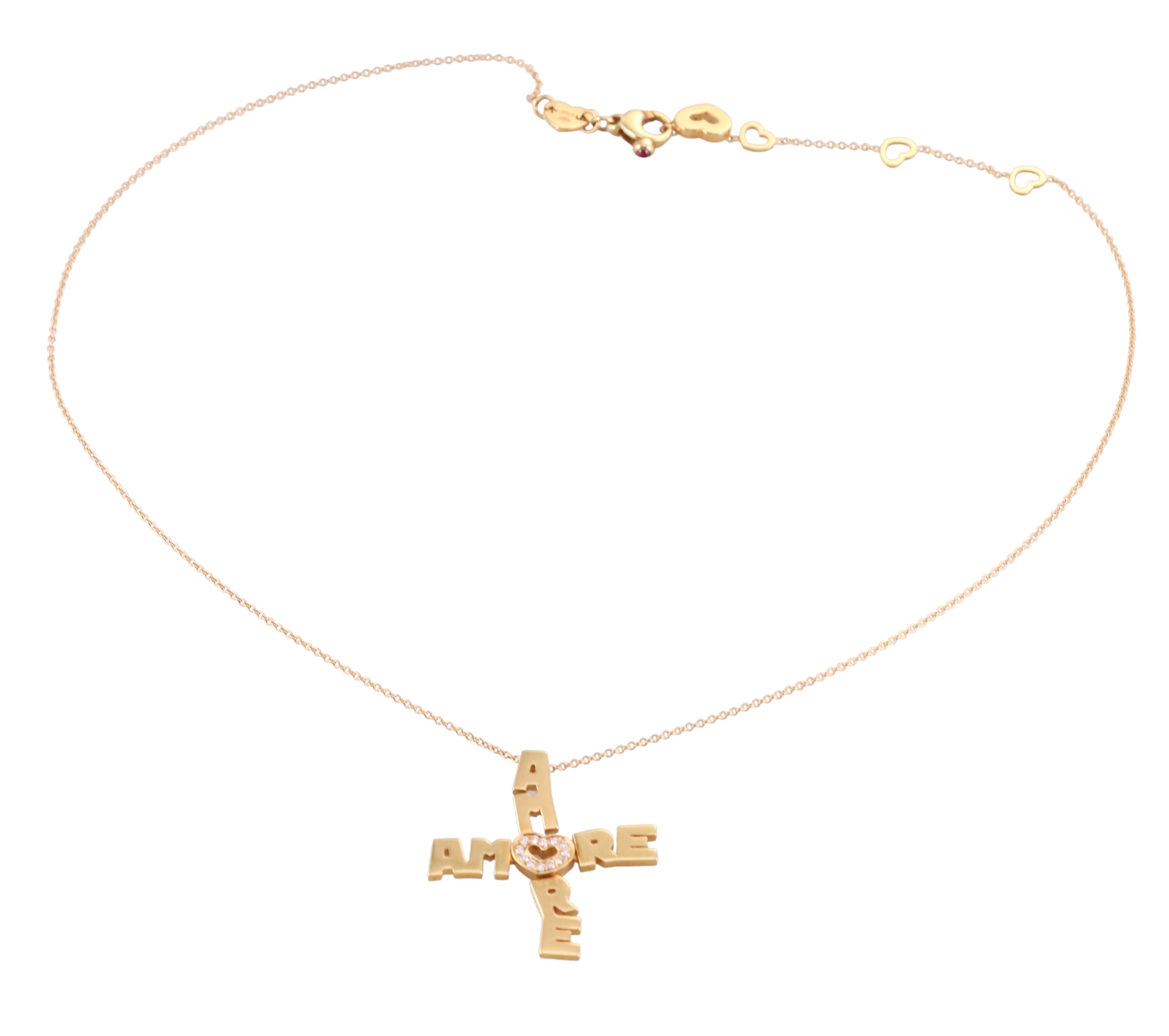Pasquale Bruni 18k Gold Diamond Amore Pendant Necklace