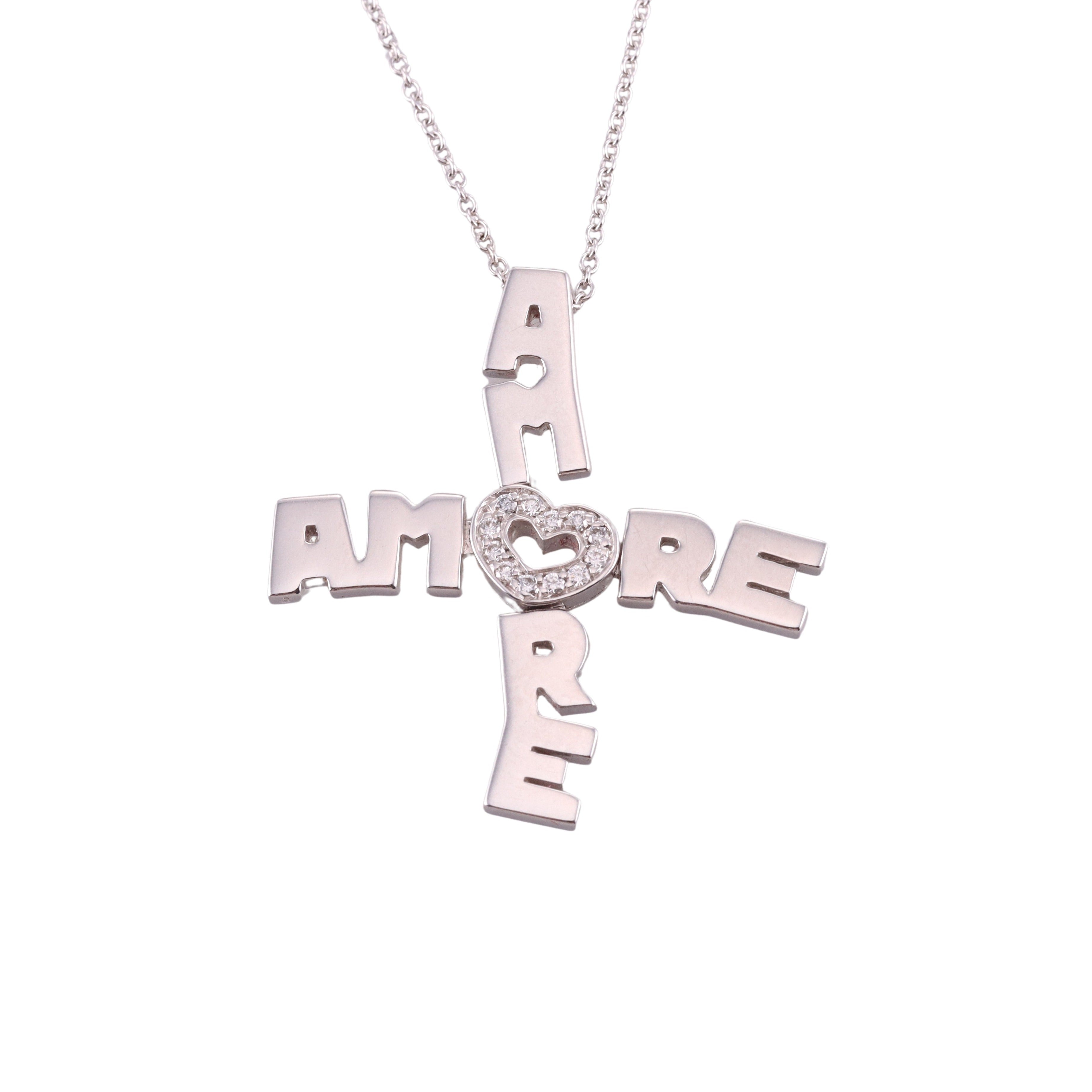 Pasquale Bruni 18k Gold Diamond Amore Pendant Necklace