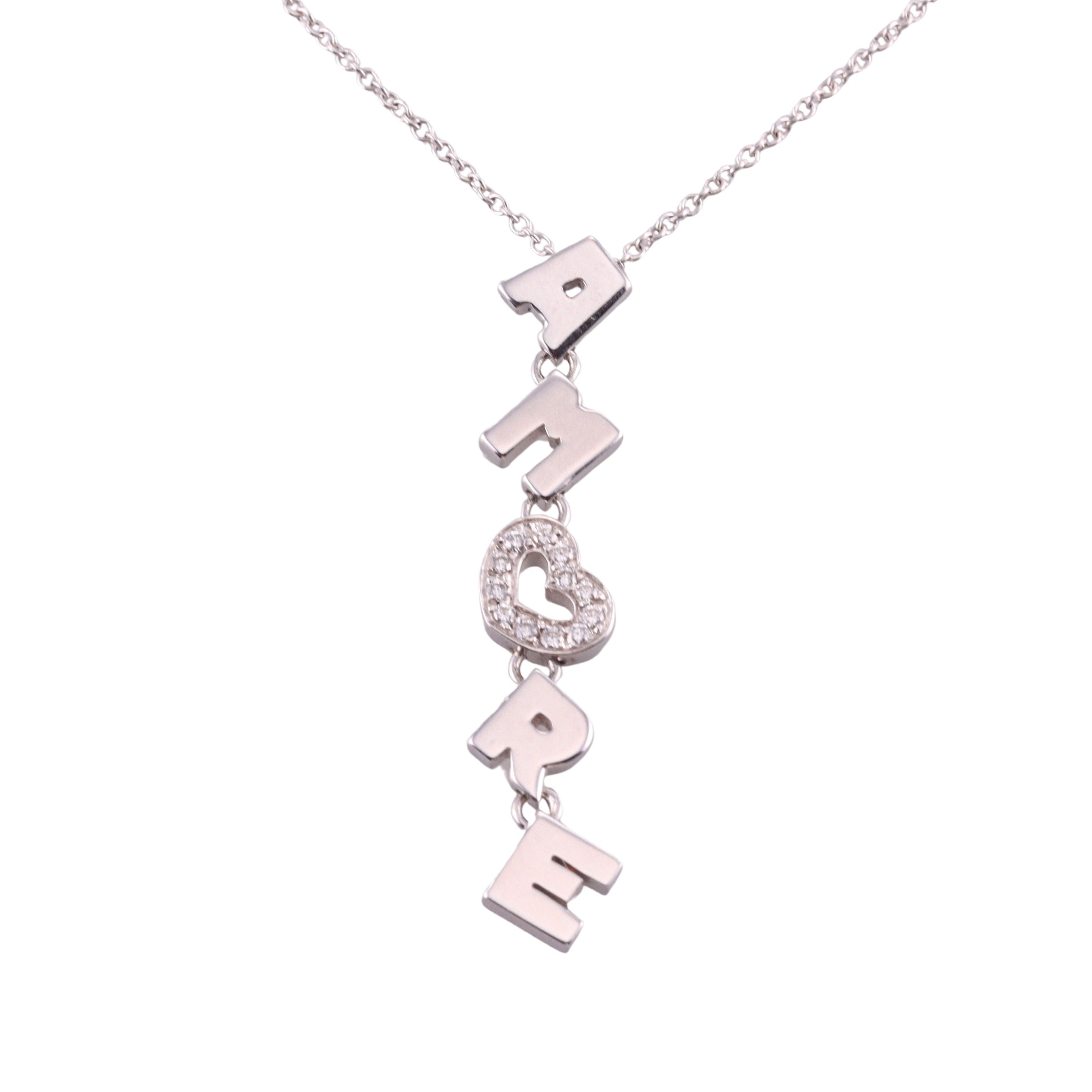 Pasquale Bruni 18k Gold Diamond Amore Pendant Necklace