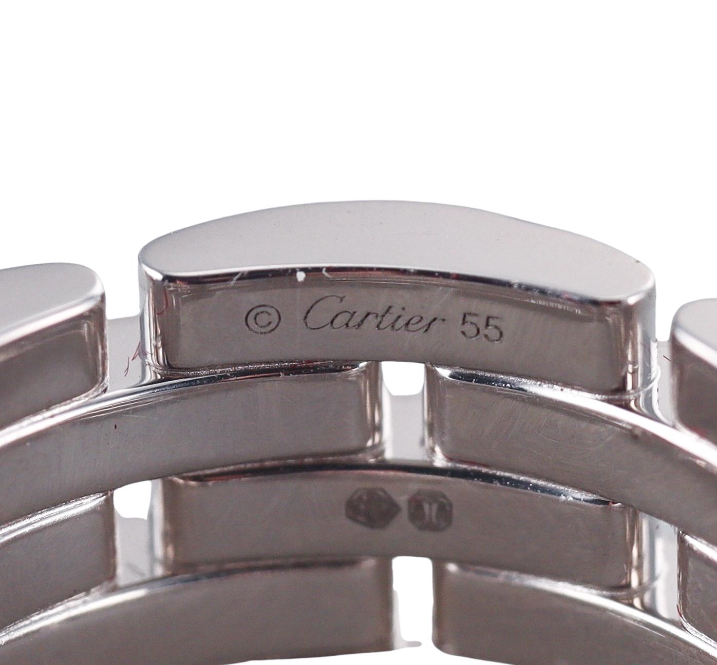 Cartier Maillon Panthère Diamond Gold Five Row Paved Ring