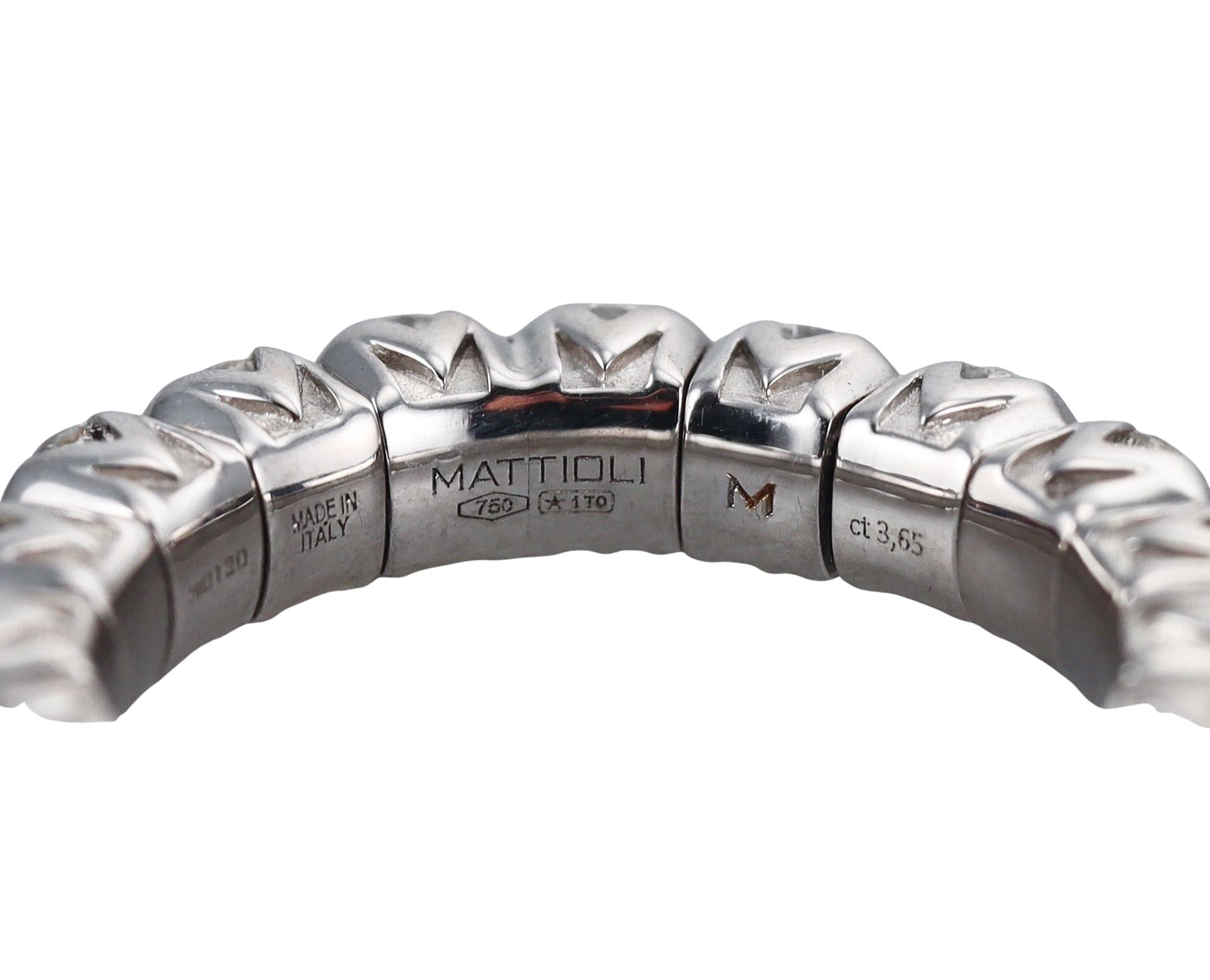 Mattioli X-Band 3.60ctw Diamond Gold Flexible Eternity Band Ring