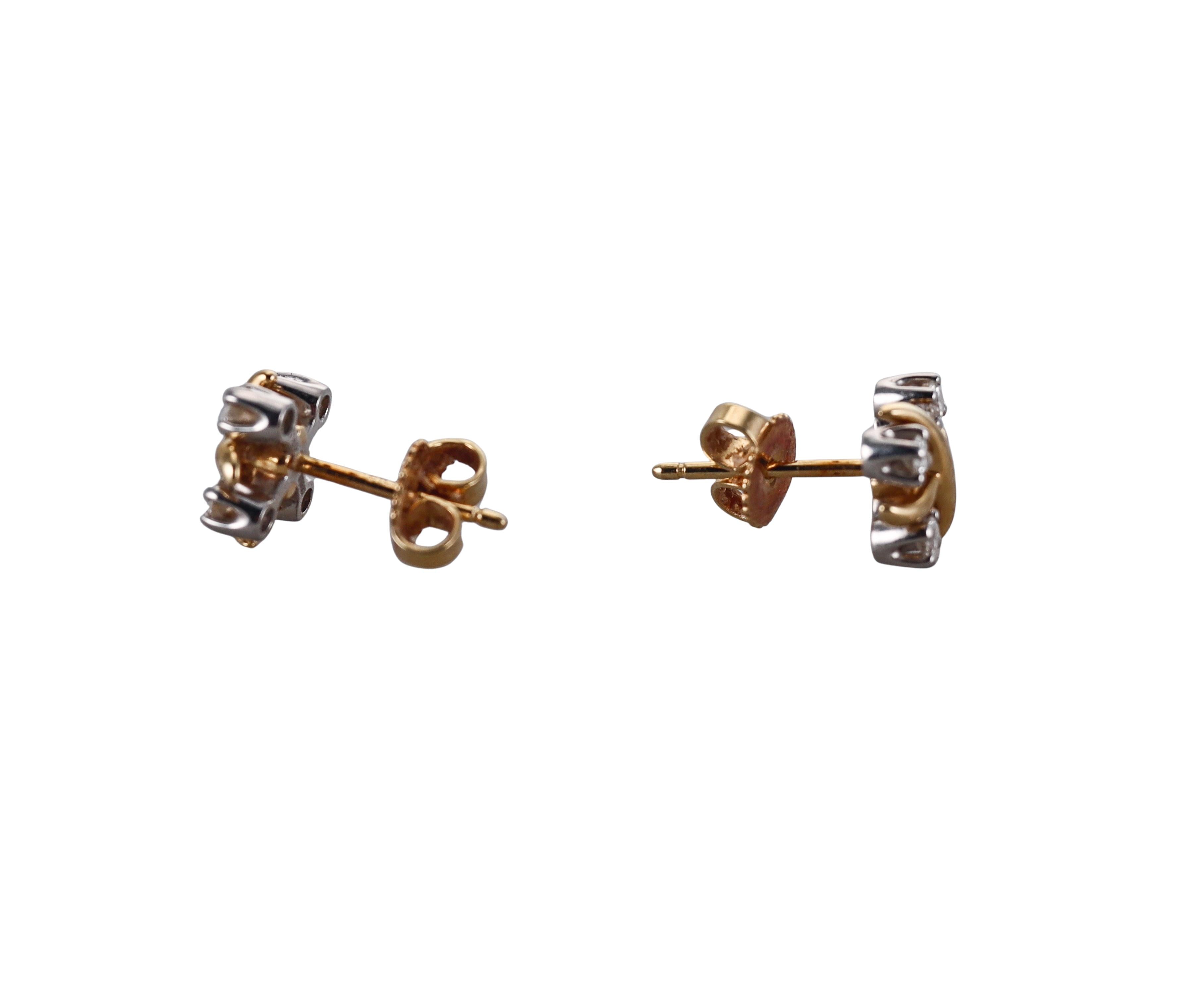 Tiffany & Co Schlumberger Sixteen Stone Lynn Diamond Gold Platinum Earrings