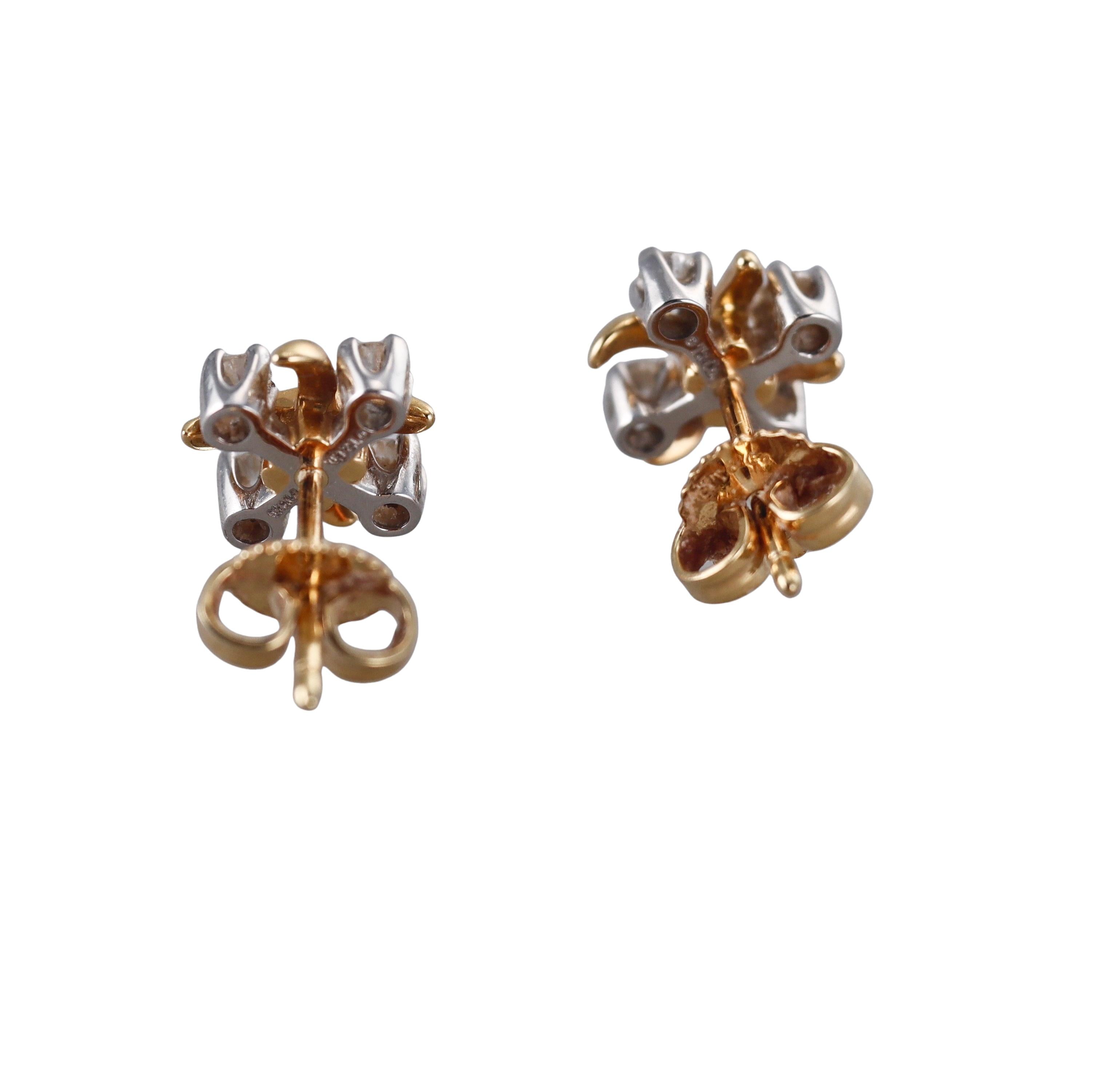 Tiffany & Co Schlumberger Sixteen Stone Lynn Diamond Gold Platinum Earrings