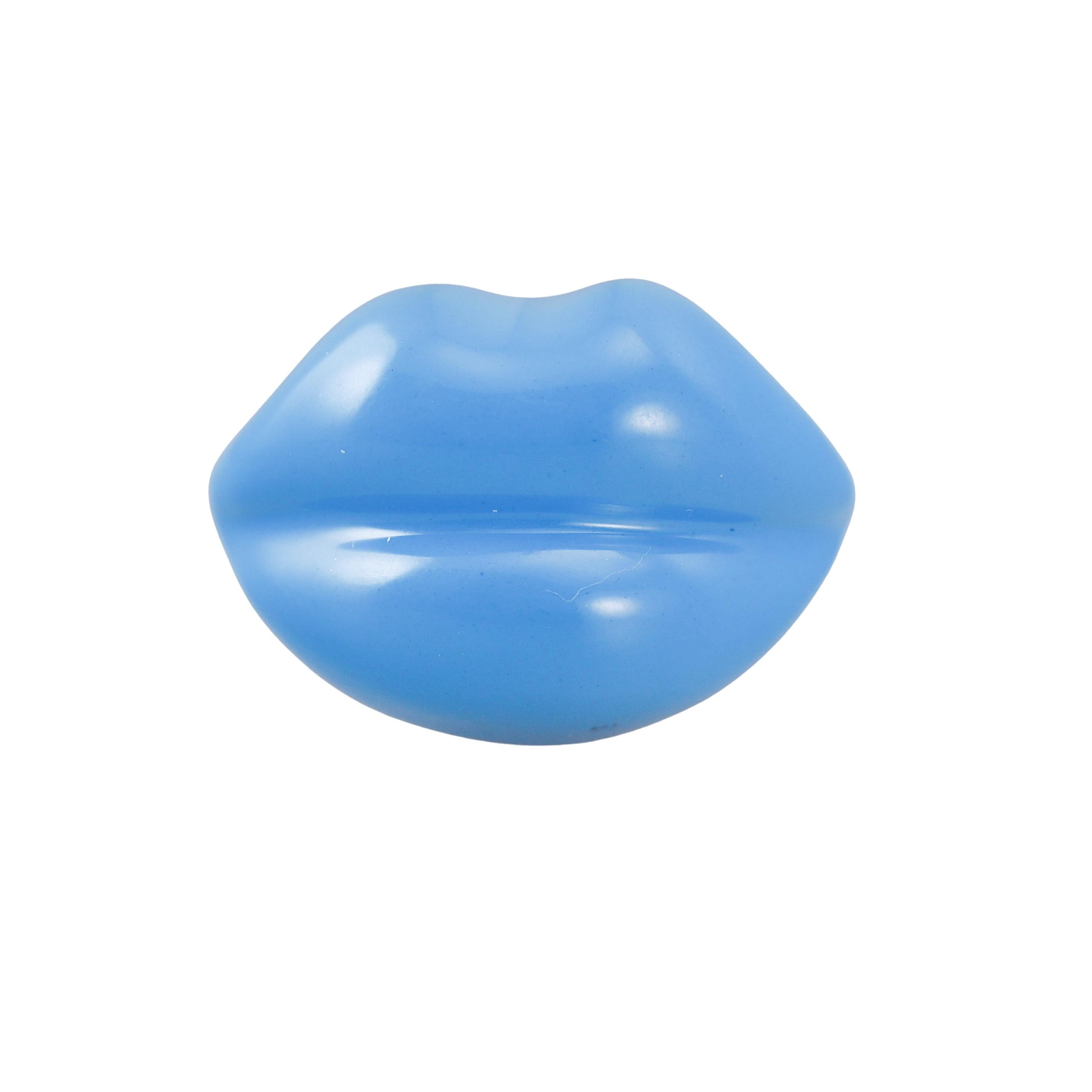 Mattioli Rose Gold Blue Enamel Lips Ring