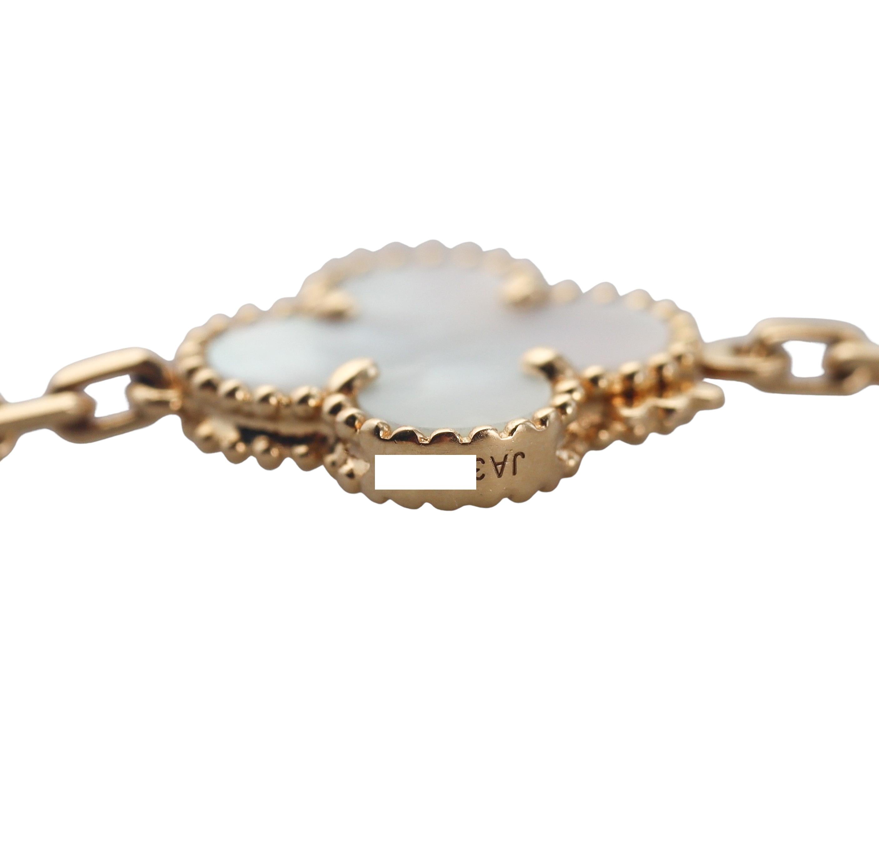 Van Cleef & Arpels Magic Alhambra Mother of Pearl Onyx 16 Motif Necklace