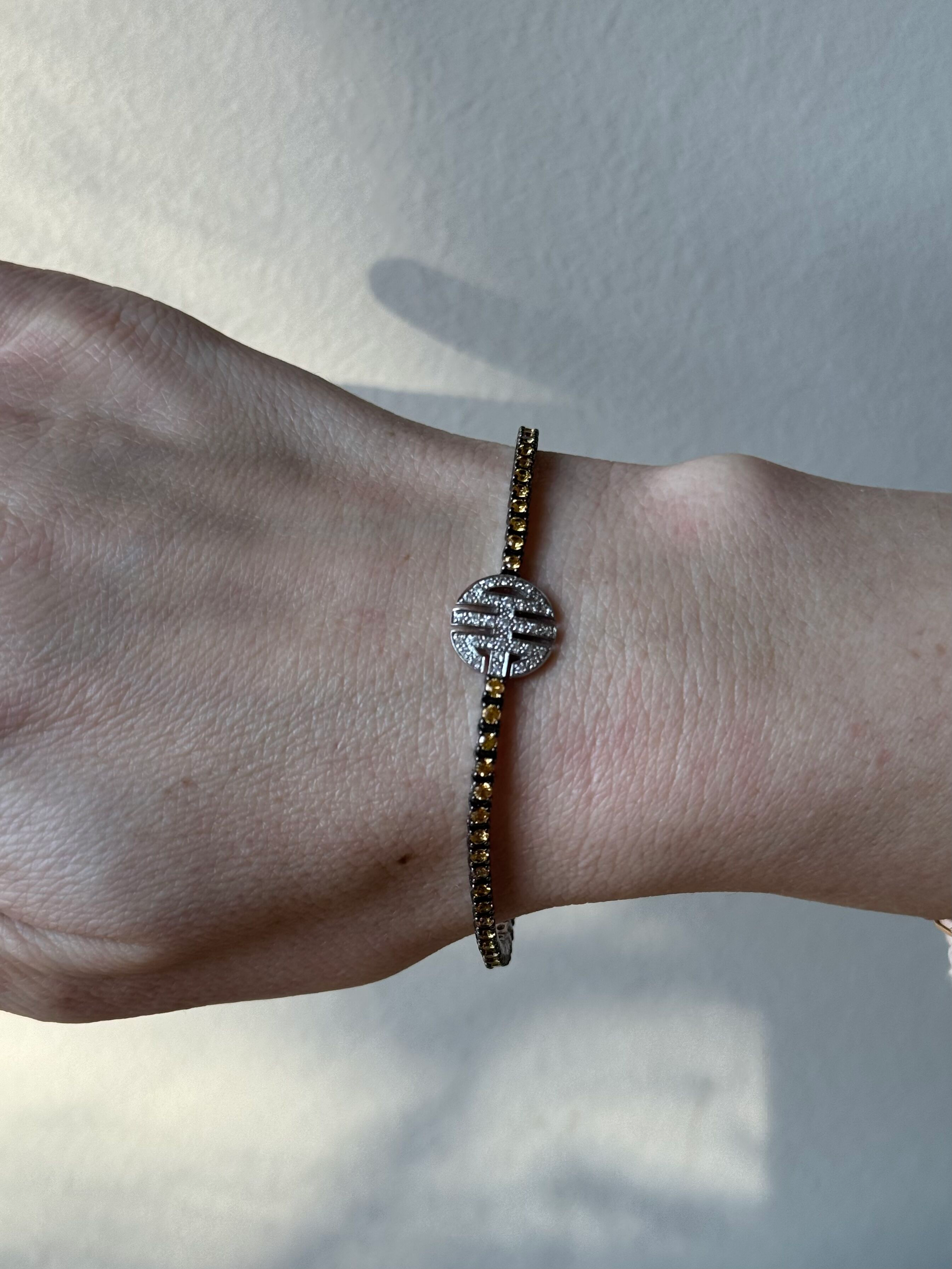 Mimi Milano Ognibene Silver Yellow Sapphire Diamond Bracelet