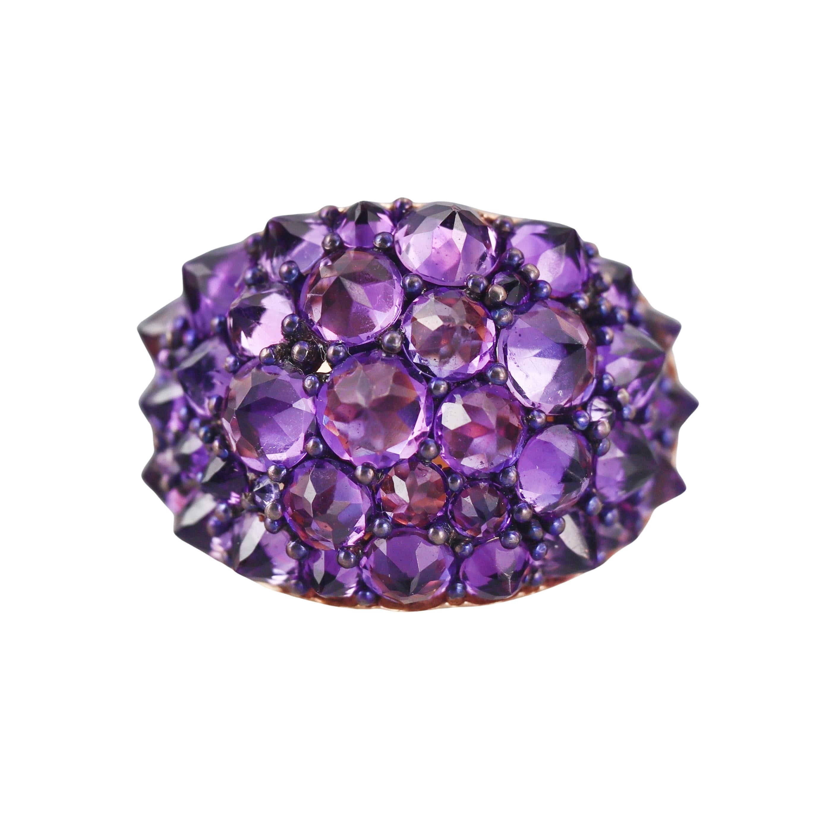 Mattioli Reve_r Amethyst Diamond Rose Gold Cocktail Ring
