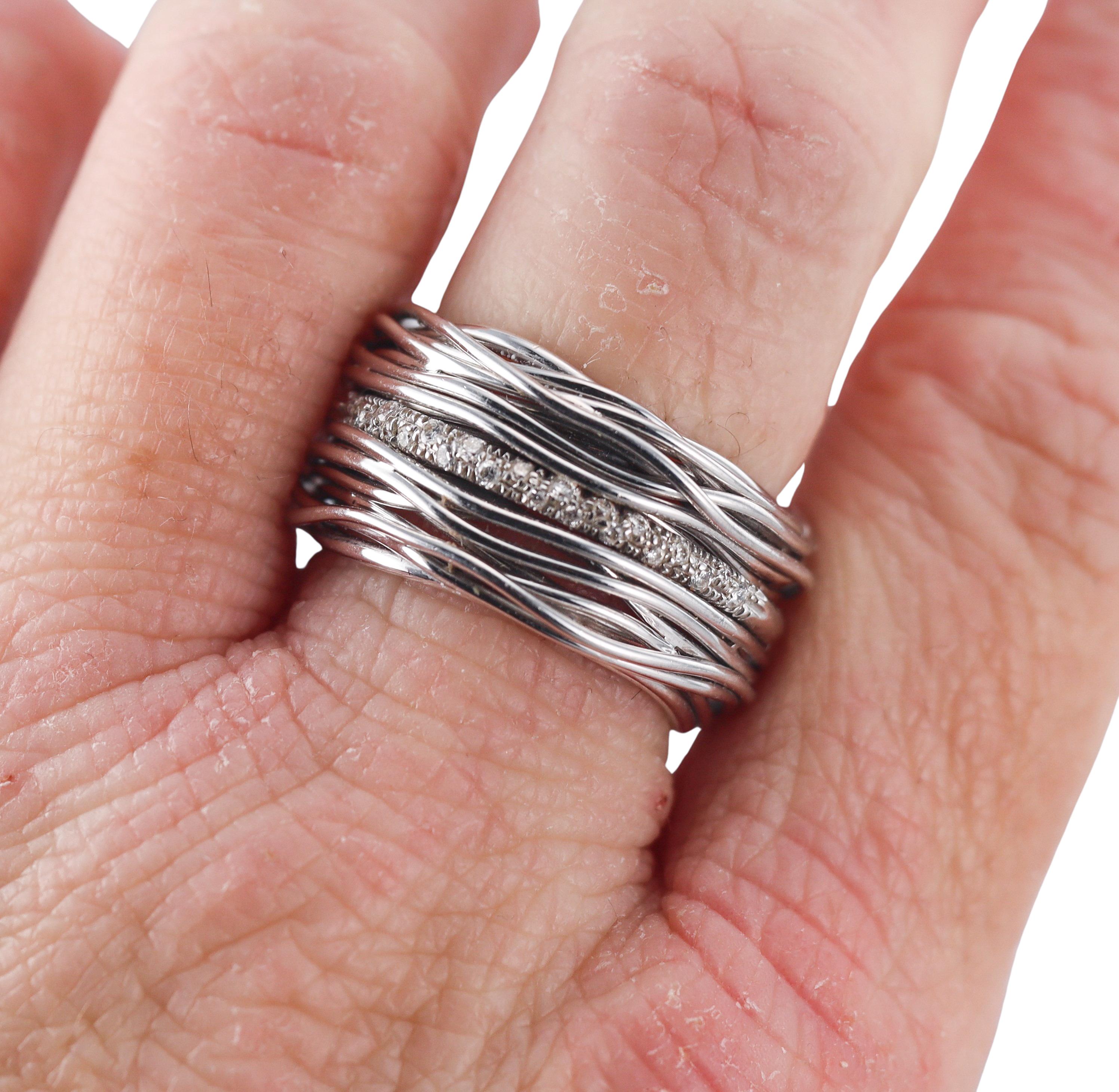 Mattioli Tibet Diamond White Gold Band Ring