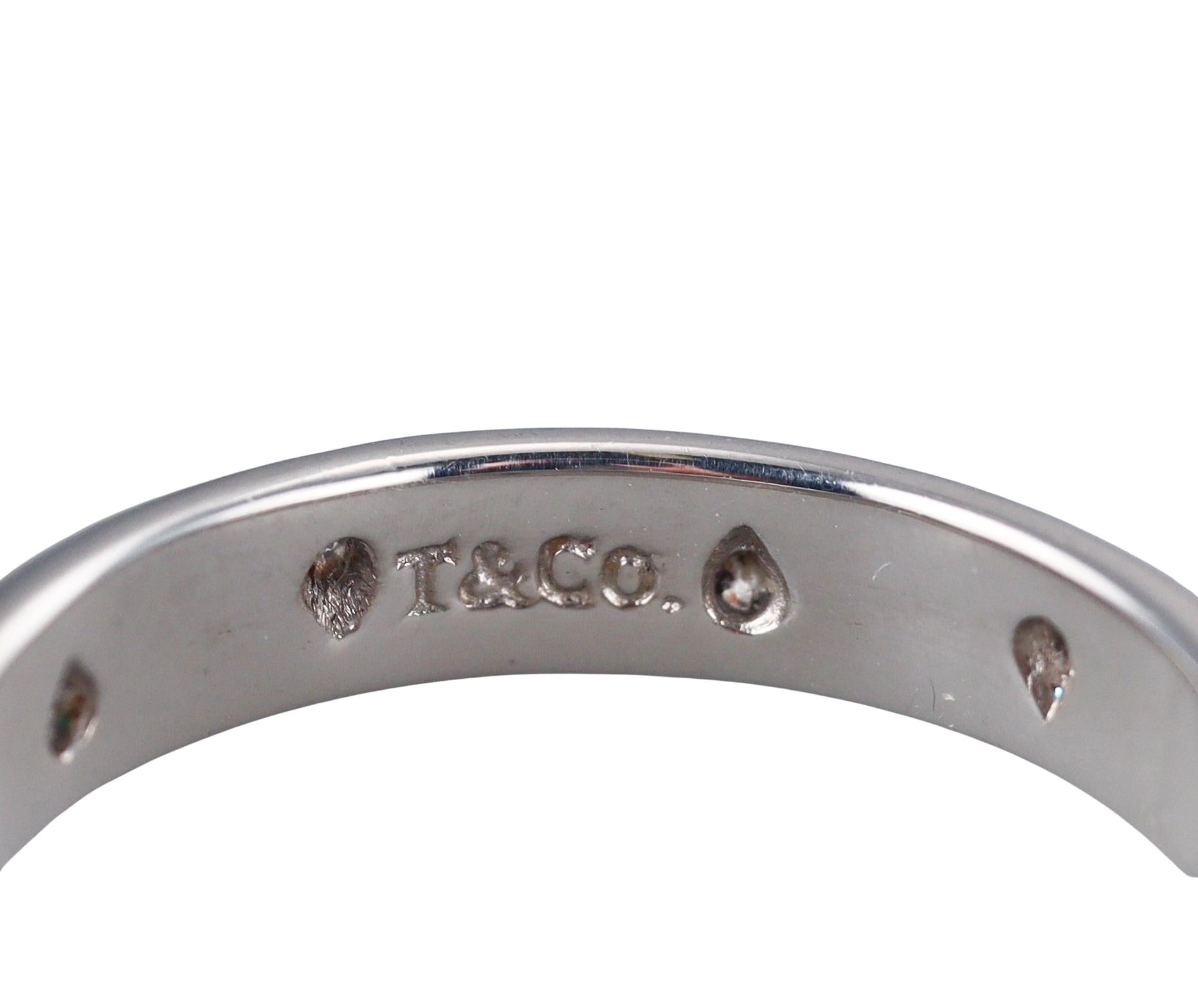 Tiffany & Co Etoile Platinum Diamond 4mm Wedding Band Ring