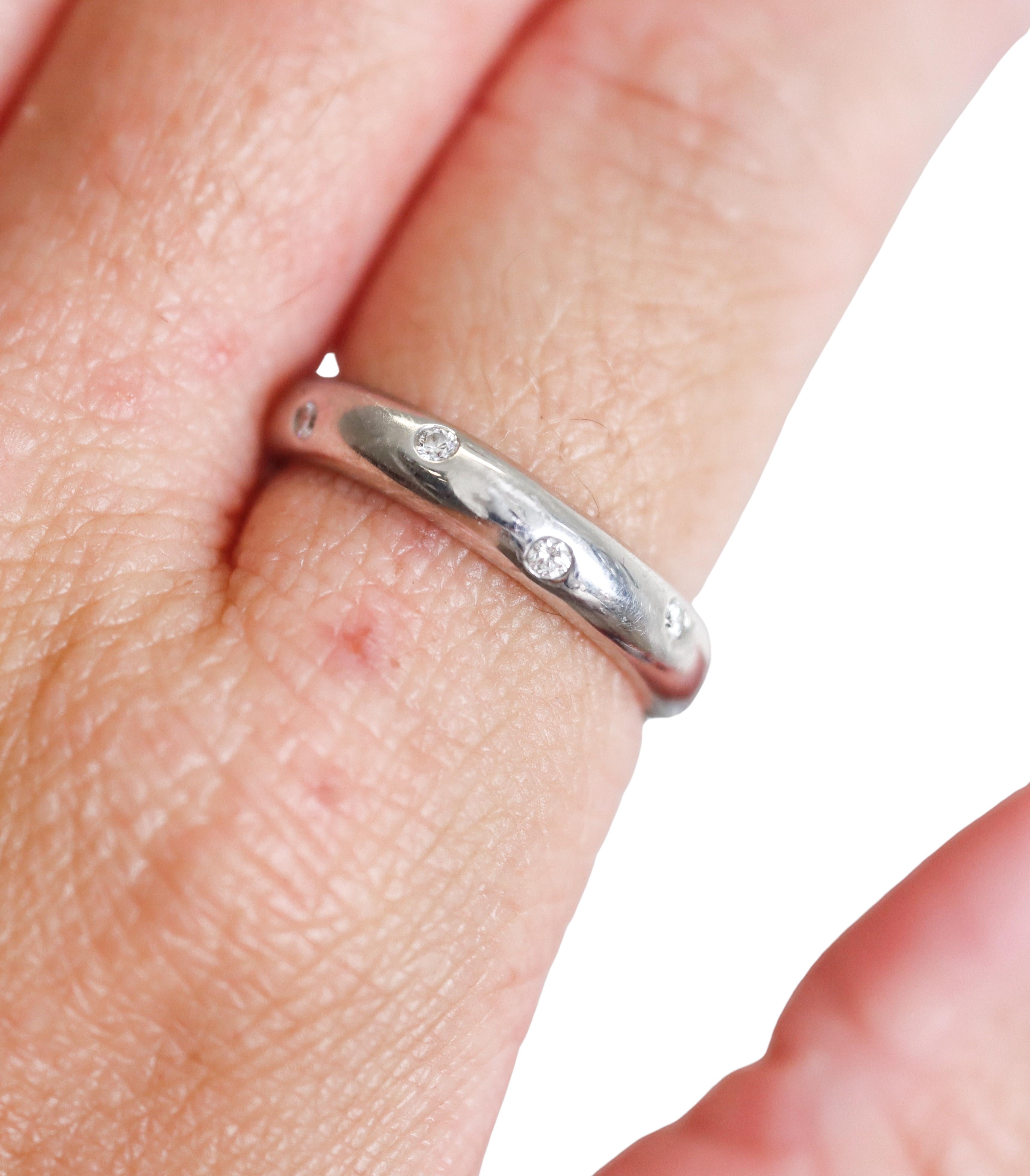 Tiffany & Co Etoile Platinum Diamond 4mm Wedding Band Ring