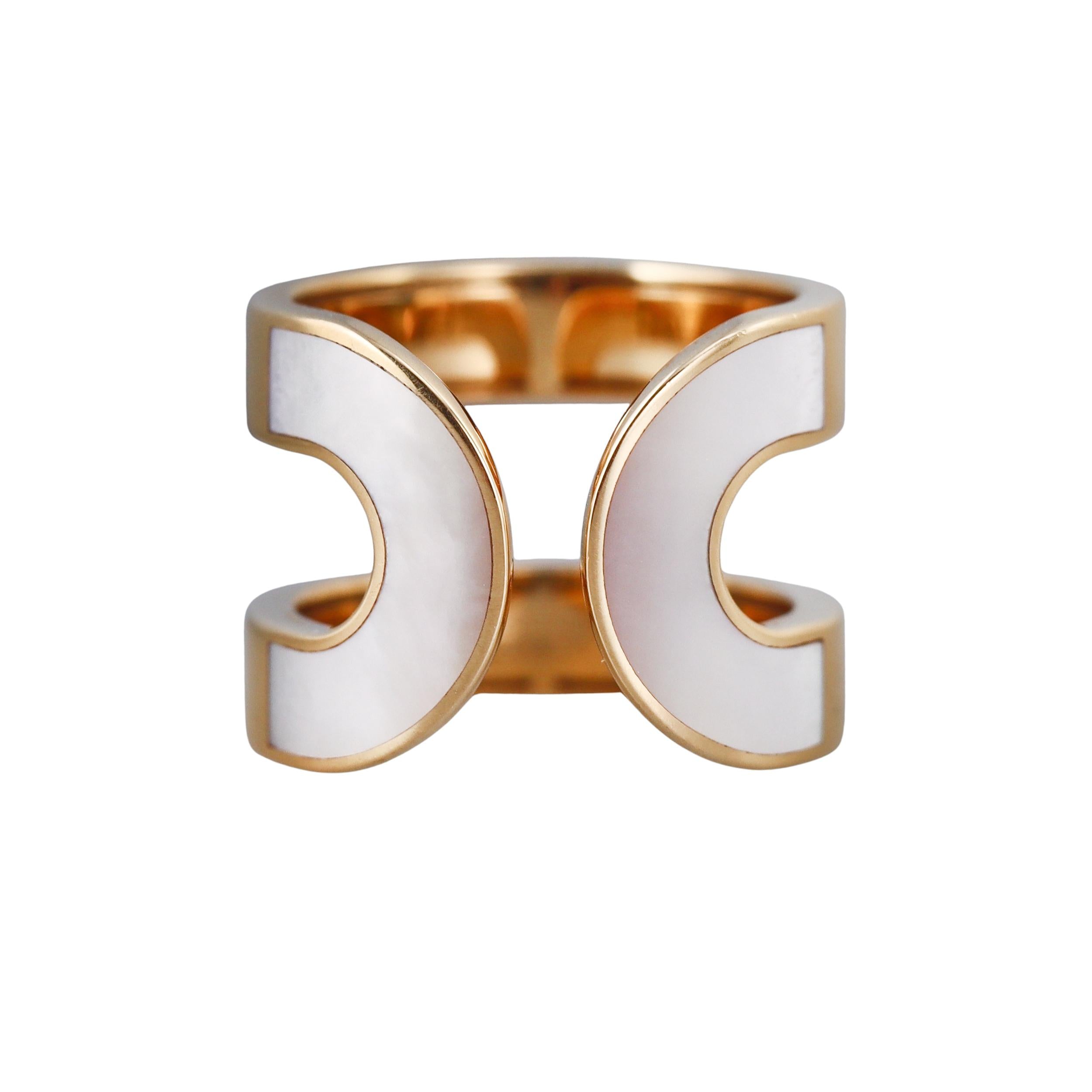 Mattioli Aruba Yellow Gold MOP Cuff Ring