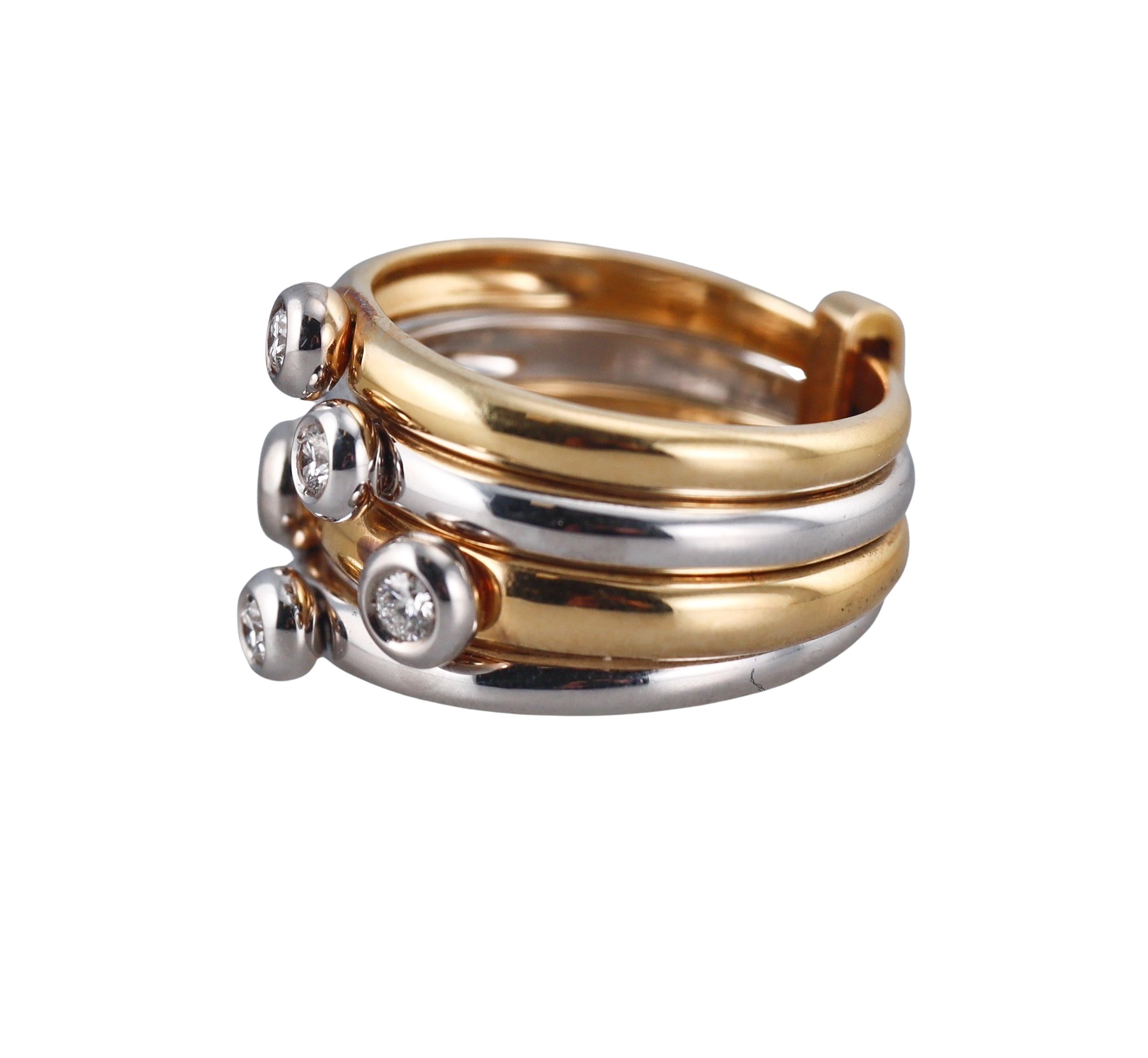 Mattioli Tibet Rose White Gold Diamond Band Ring