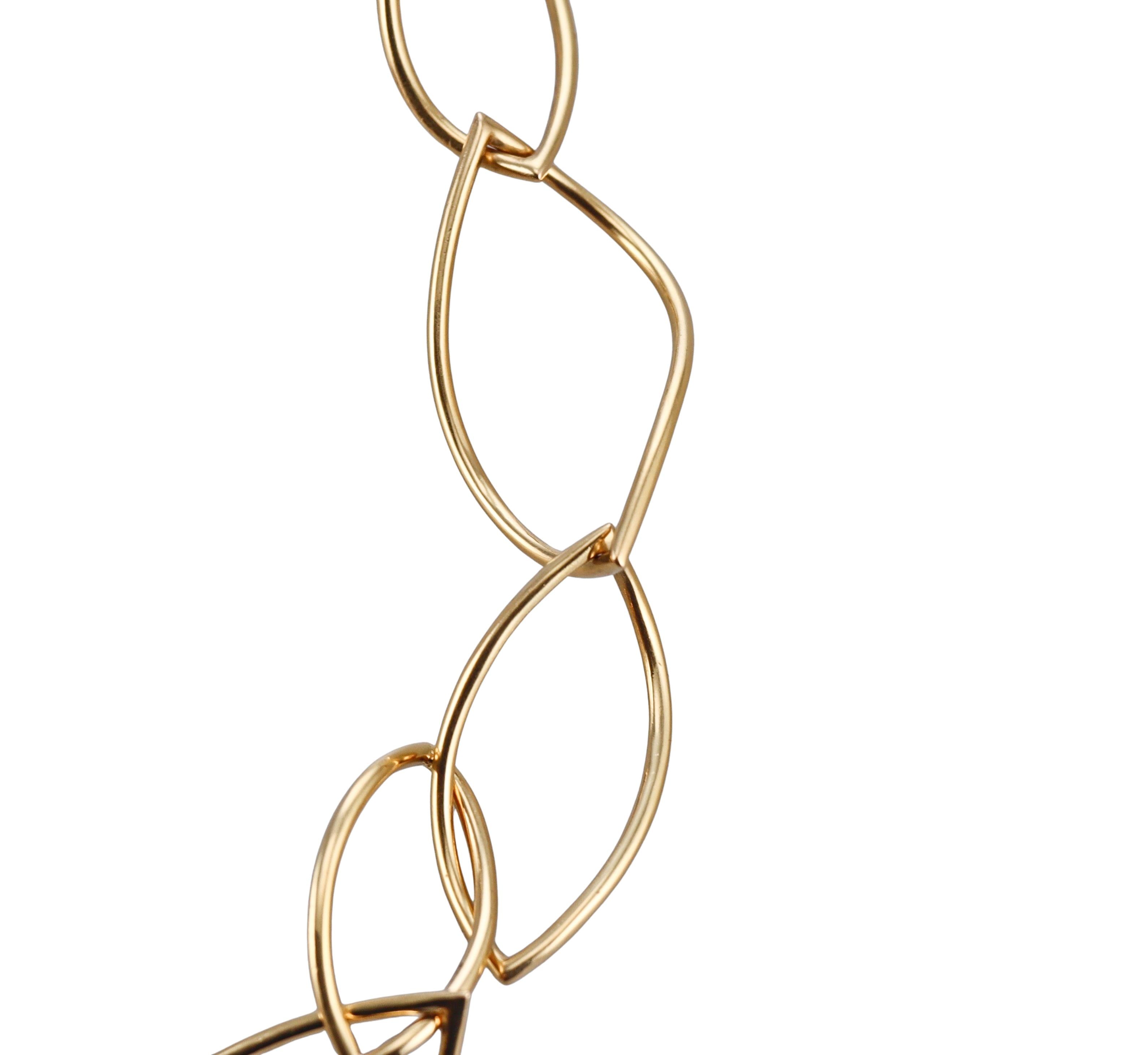 Mattioli Navettes Diamond Gold Link Necklace