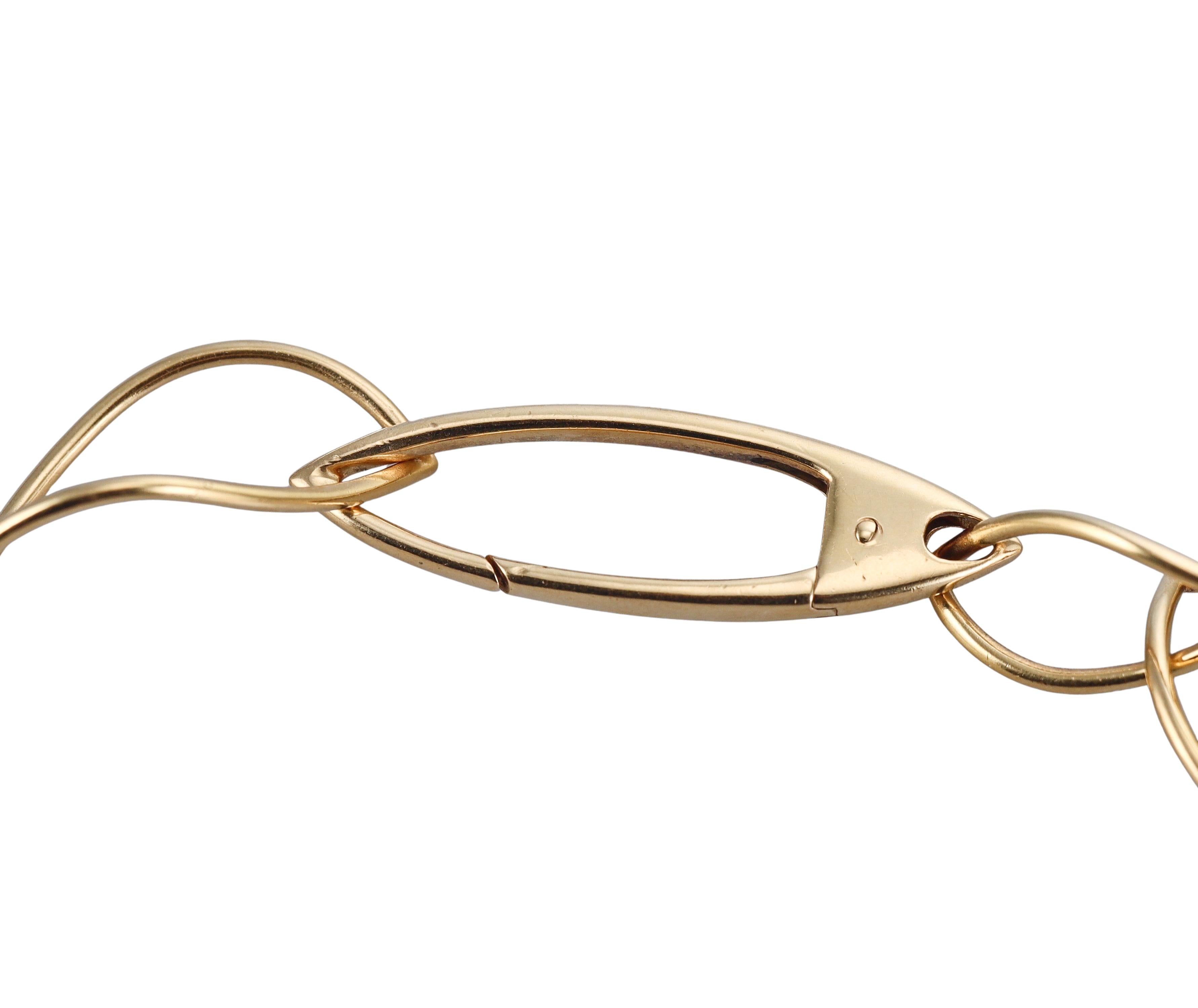 Mattioli Navettes Diamond Gold Link Necklace