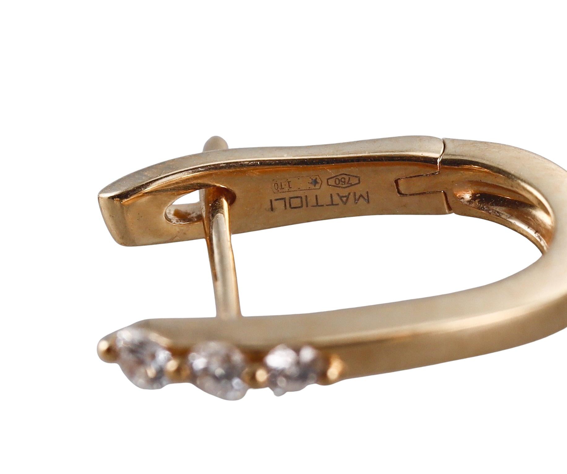 Mattioli Aspis Yellow Gold Diamond Link Drop Earrings