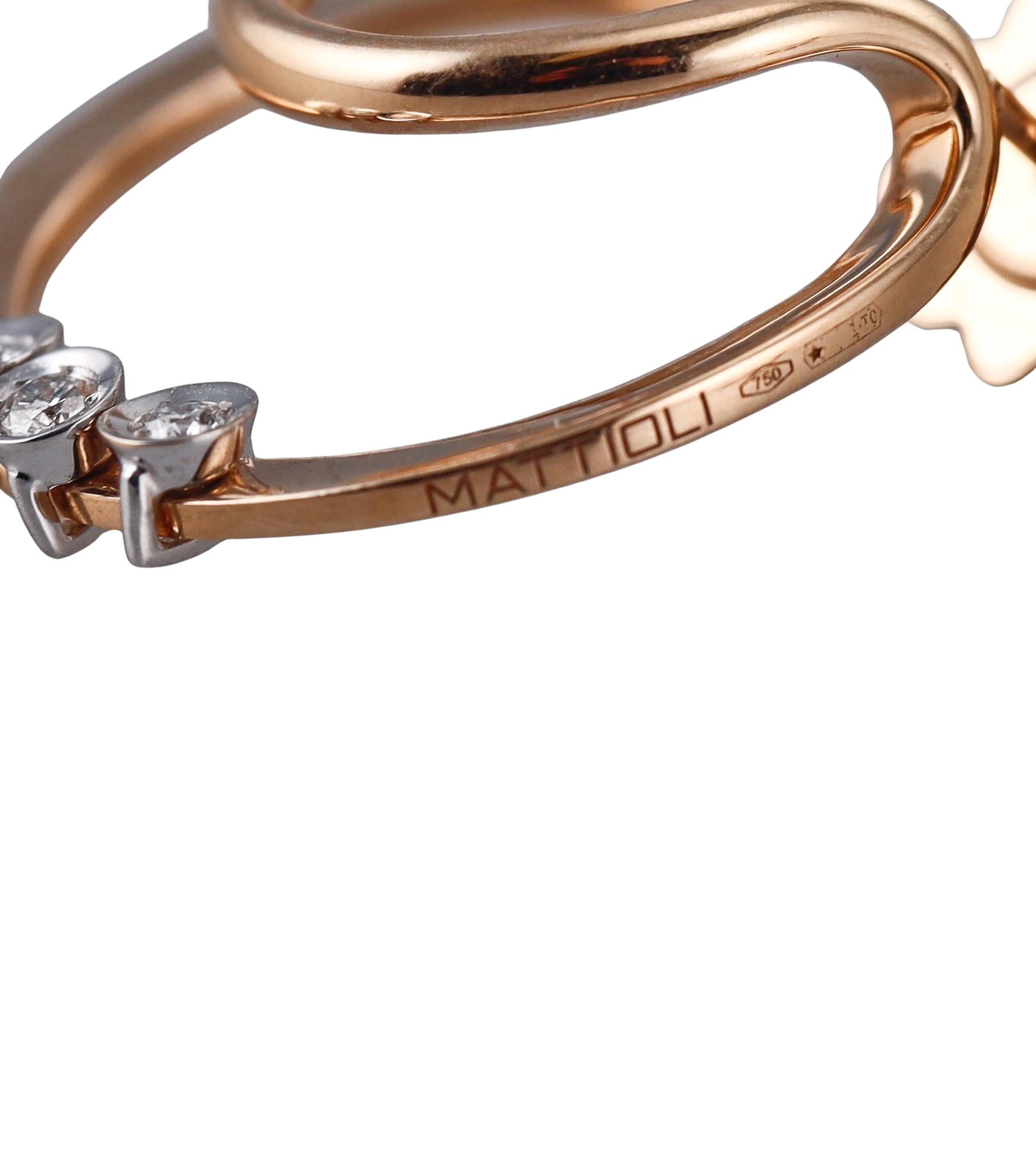 Mattioli Chips Rose Gold Diamond Earrings