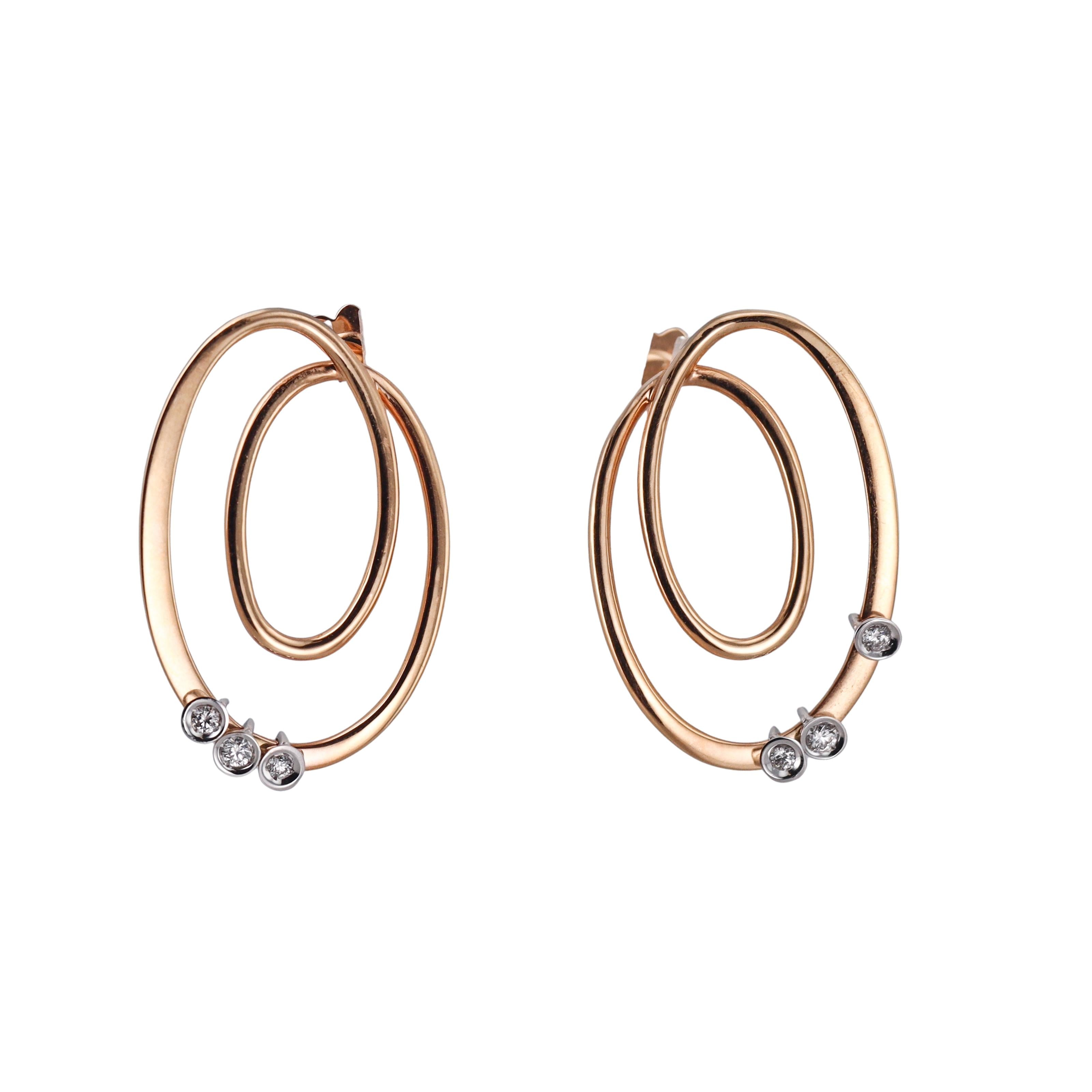 Mattioli Chips Rose Gold Diamond Earrings