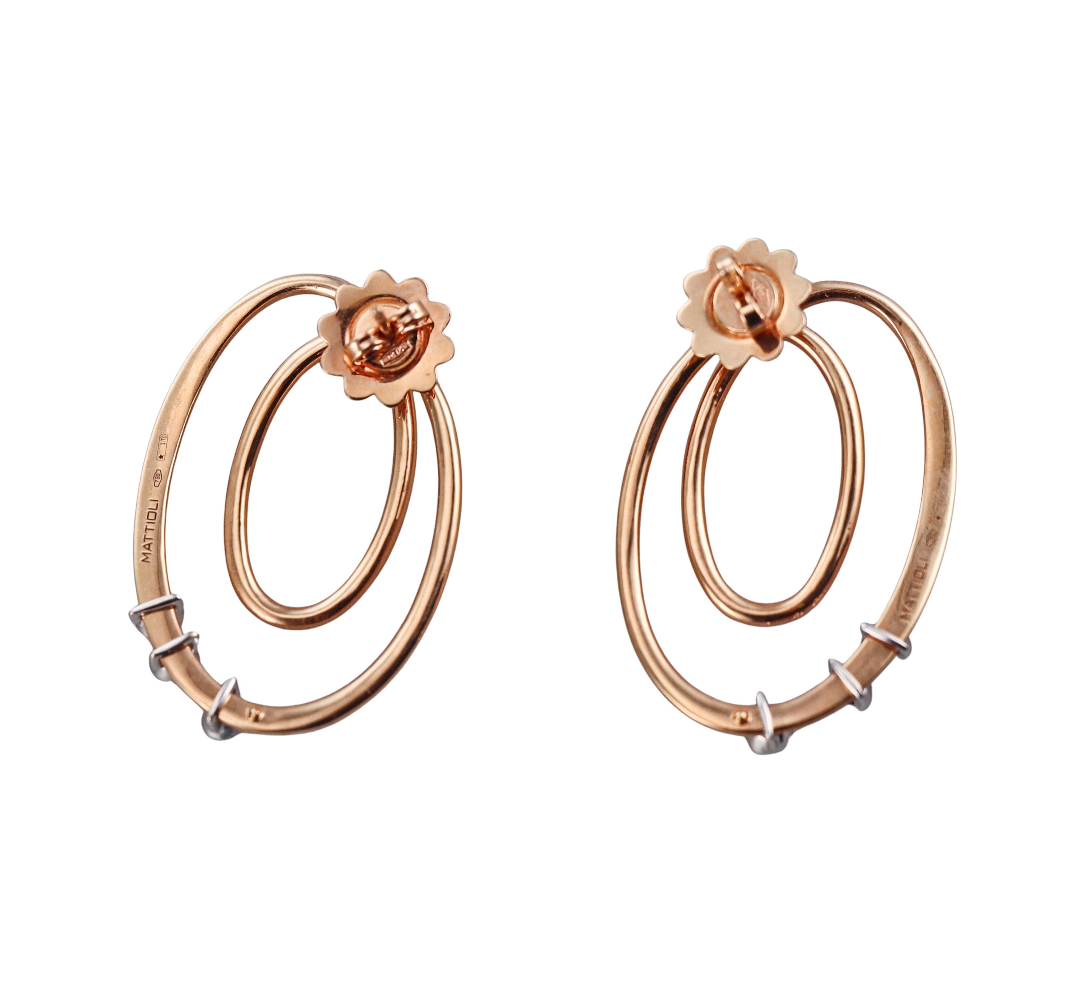 Mattioli Chips Rose Gold Diamond Earrings