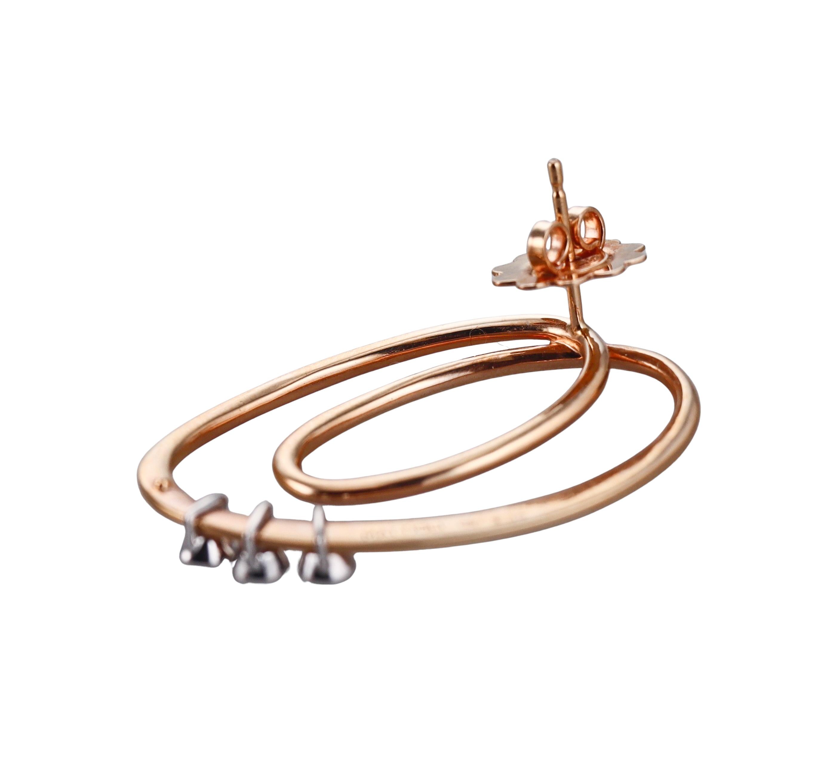 Mattioli Chips Rose Gold Diamond Earrings
