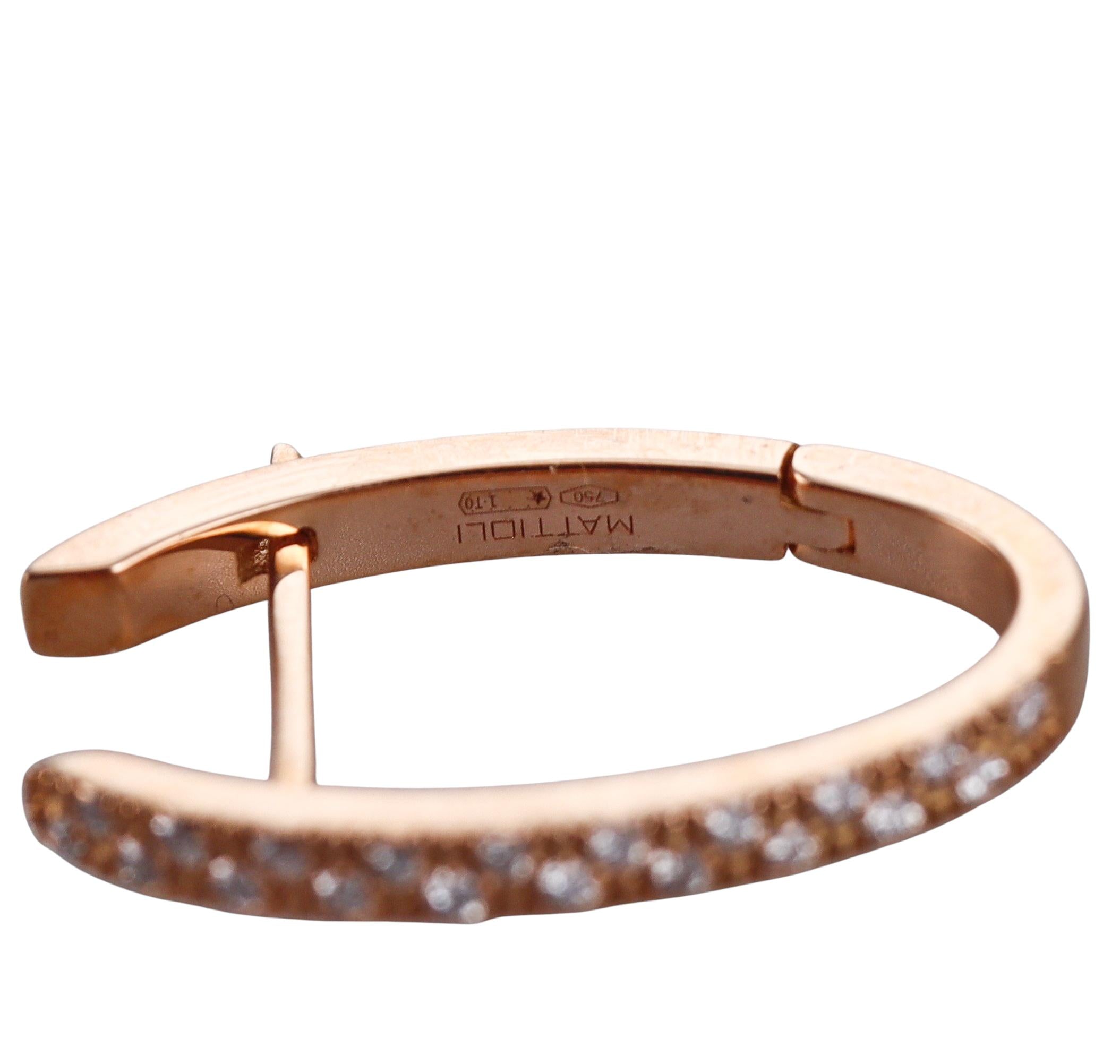 Mattioli Diamond Gold Obsidian Pearl Turquoise Interchangeable Medium Earrings