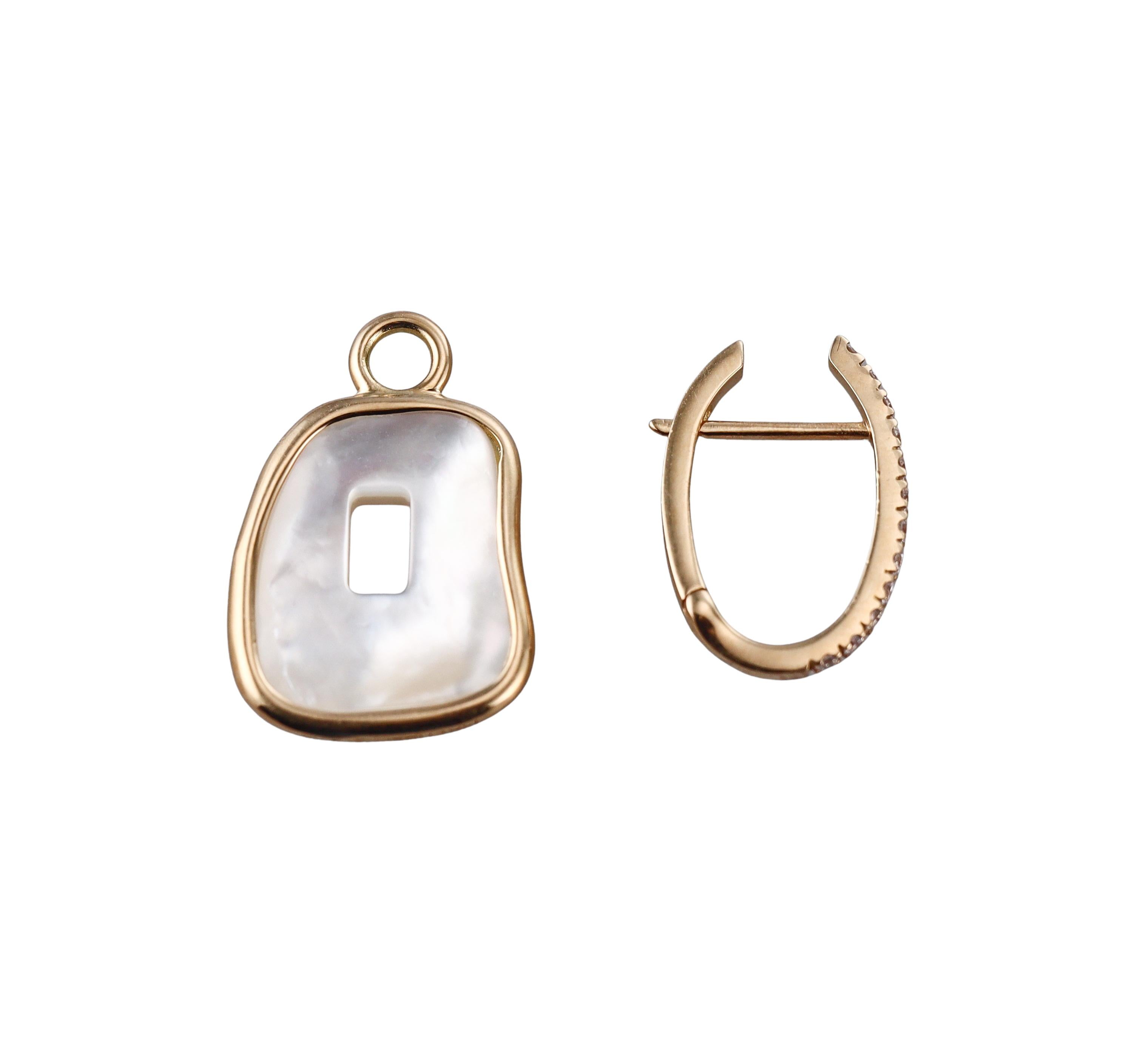 Mattioli Puzzle MOP Diamond Rose Gold Small Earrings
