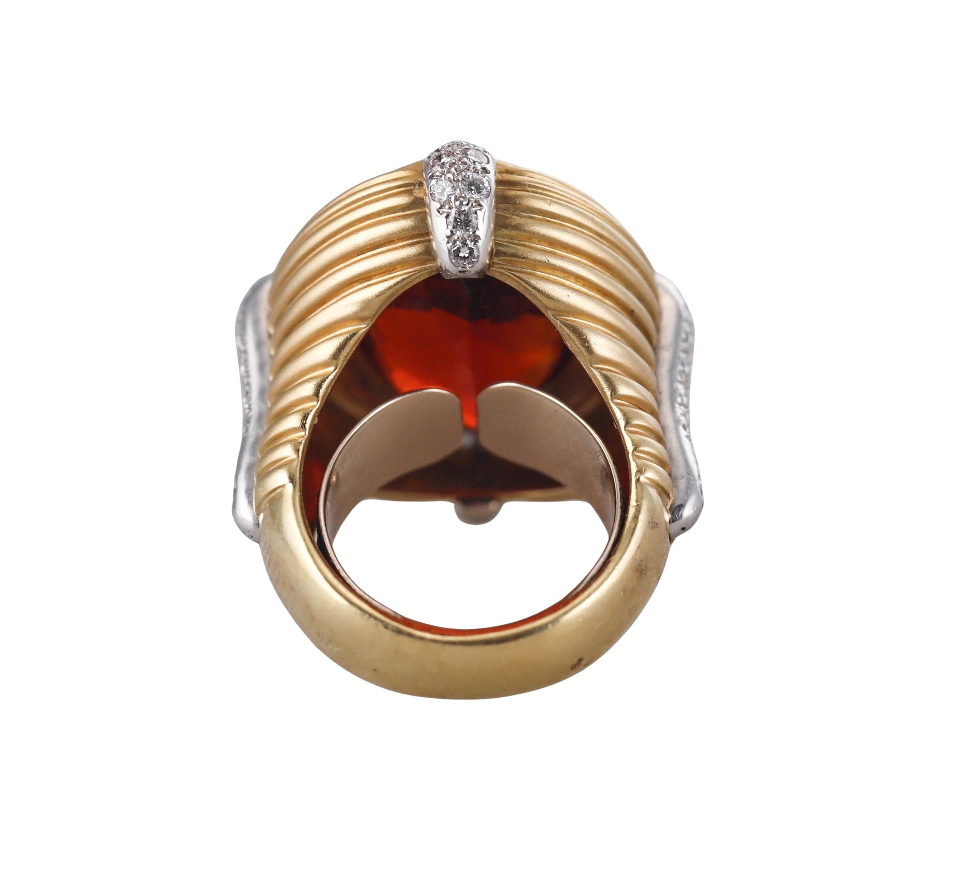 Kwiat Vintage Diamond Madeira Citrine Gold Cocktail Ring