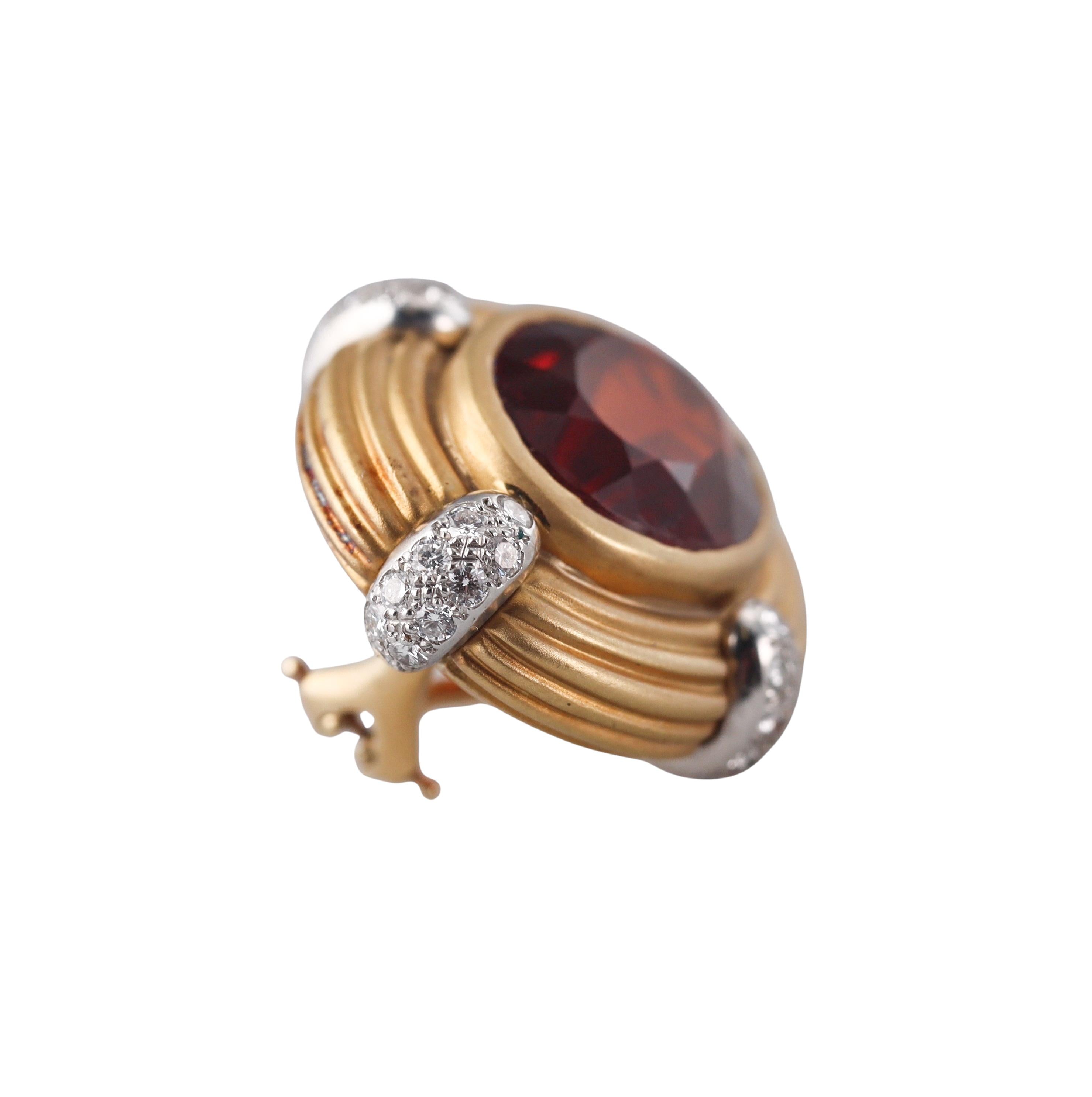 Kwiat Vintage Madeira Citrine Diamond Gold Earrings