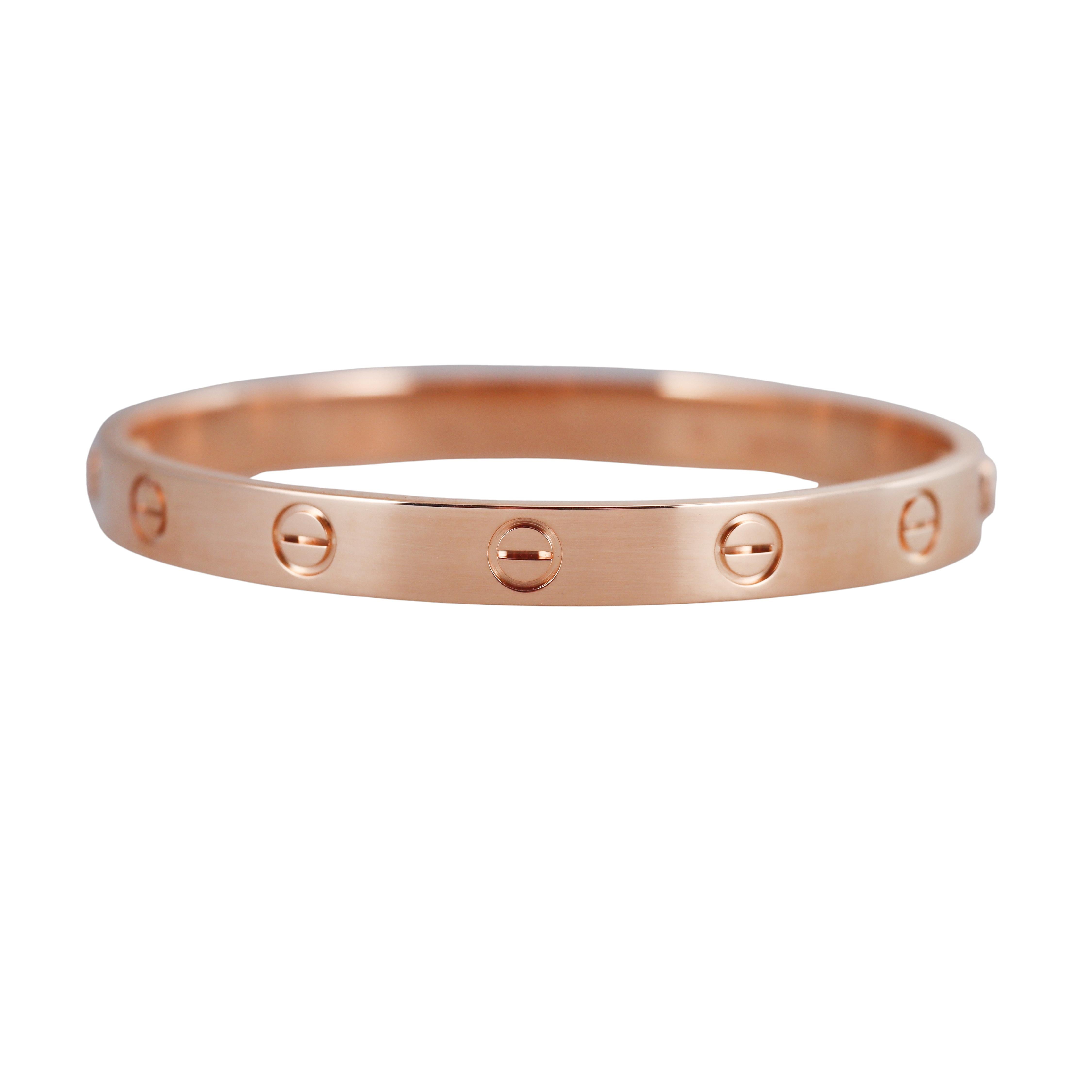 Cartier Love Rose Gold Bracelet Size 16