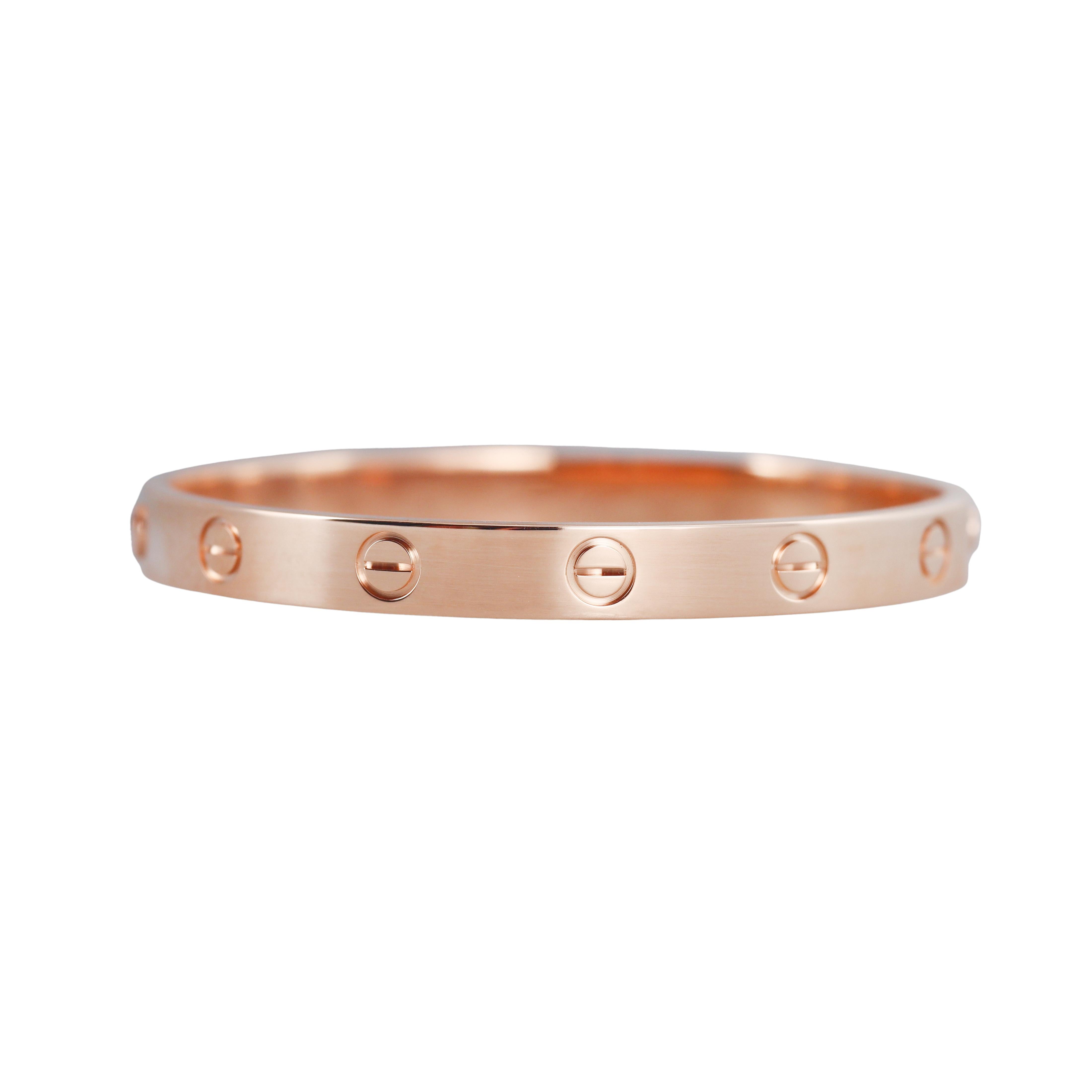 Cartier Love Rose Gold Bracelet Size 16