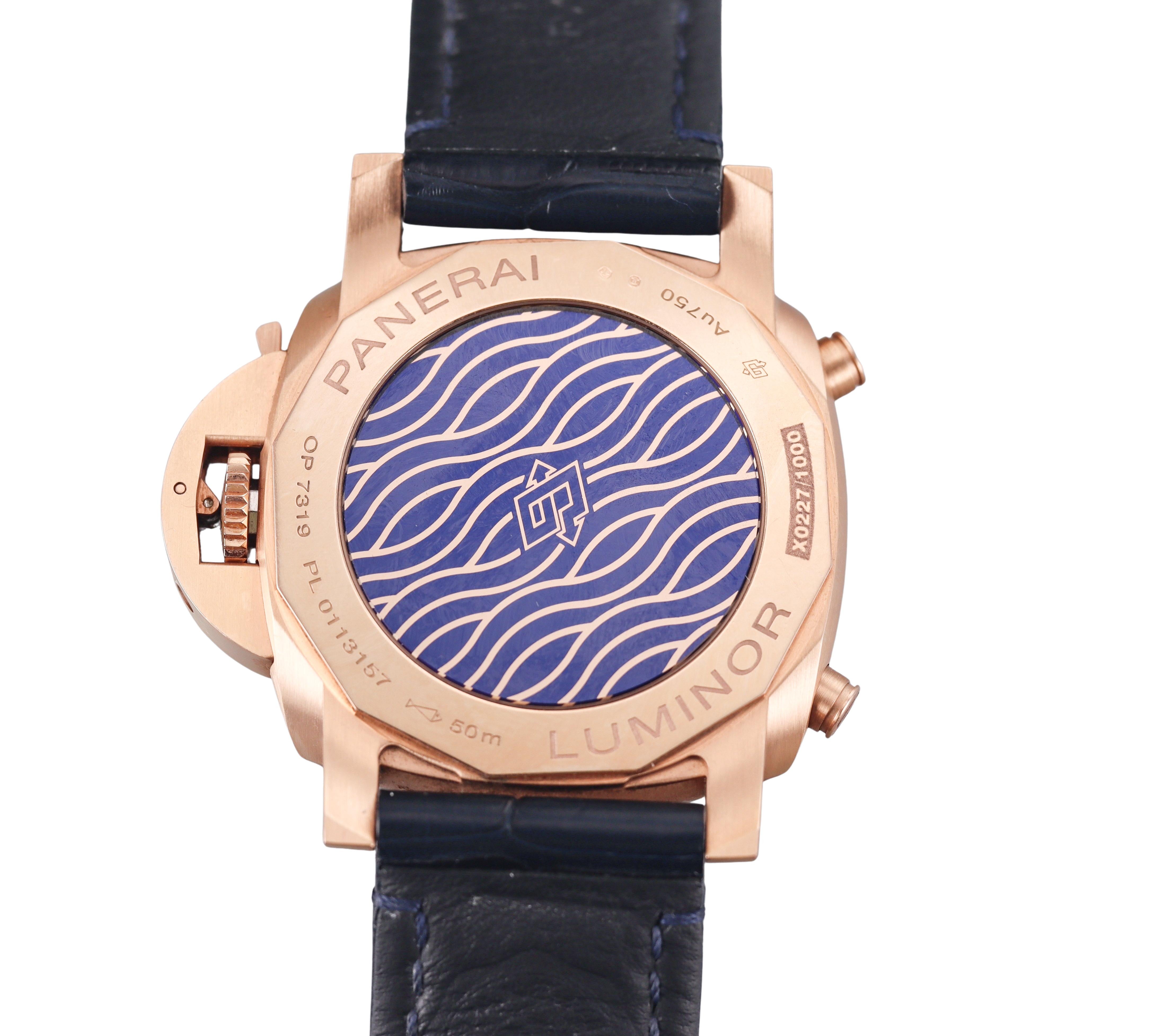 Panerai Goldtech Luminor 44mm Chronograph Rose Gold Watch PAM01111