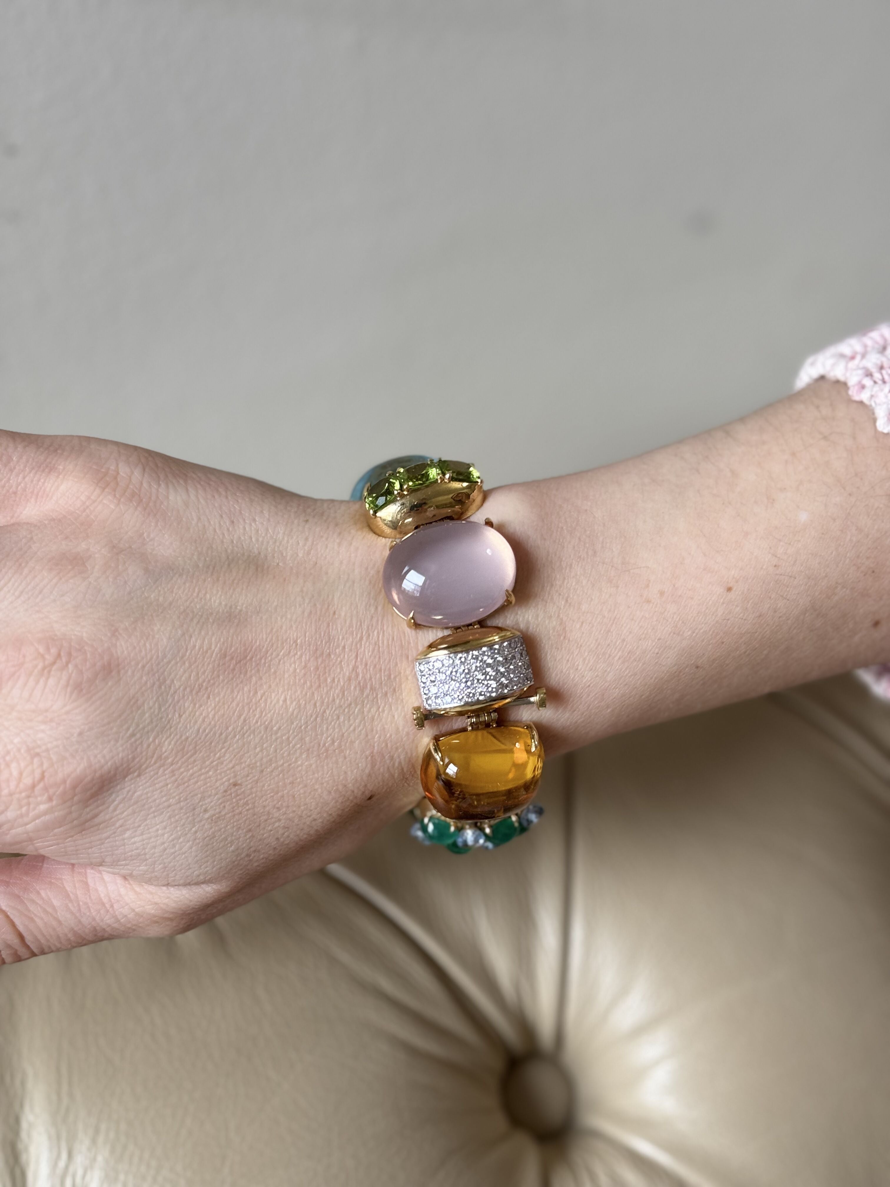 Seaman Schepps Gem Set Gold Diamond Rio Bracelet