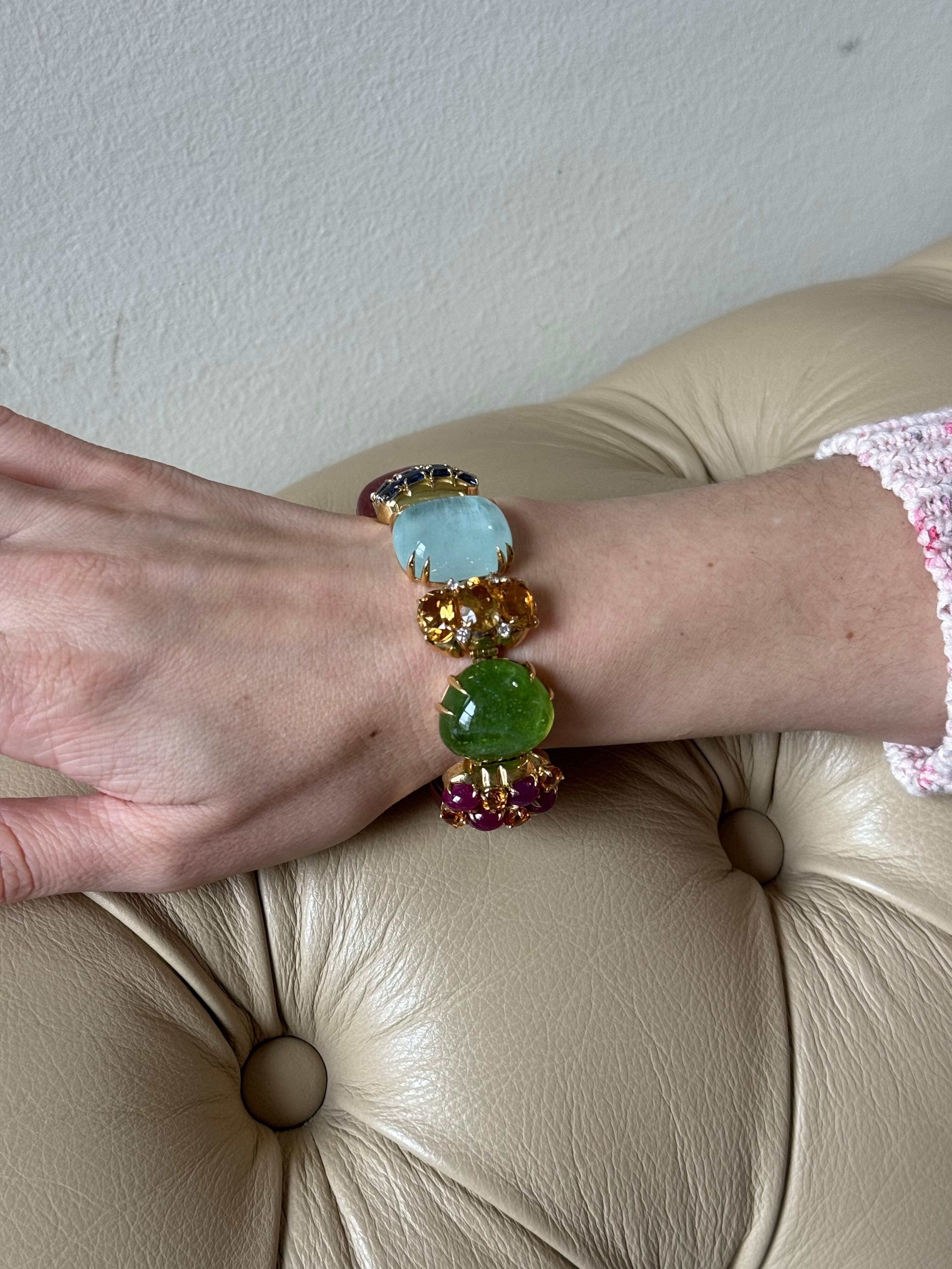 Seaman Schepps Gem Set Yellow Gold Rio Bracelet