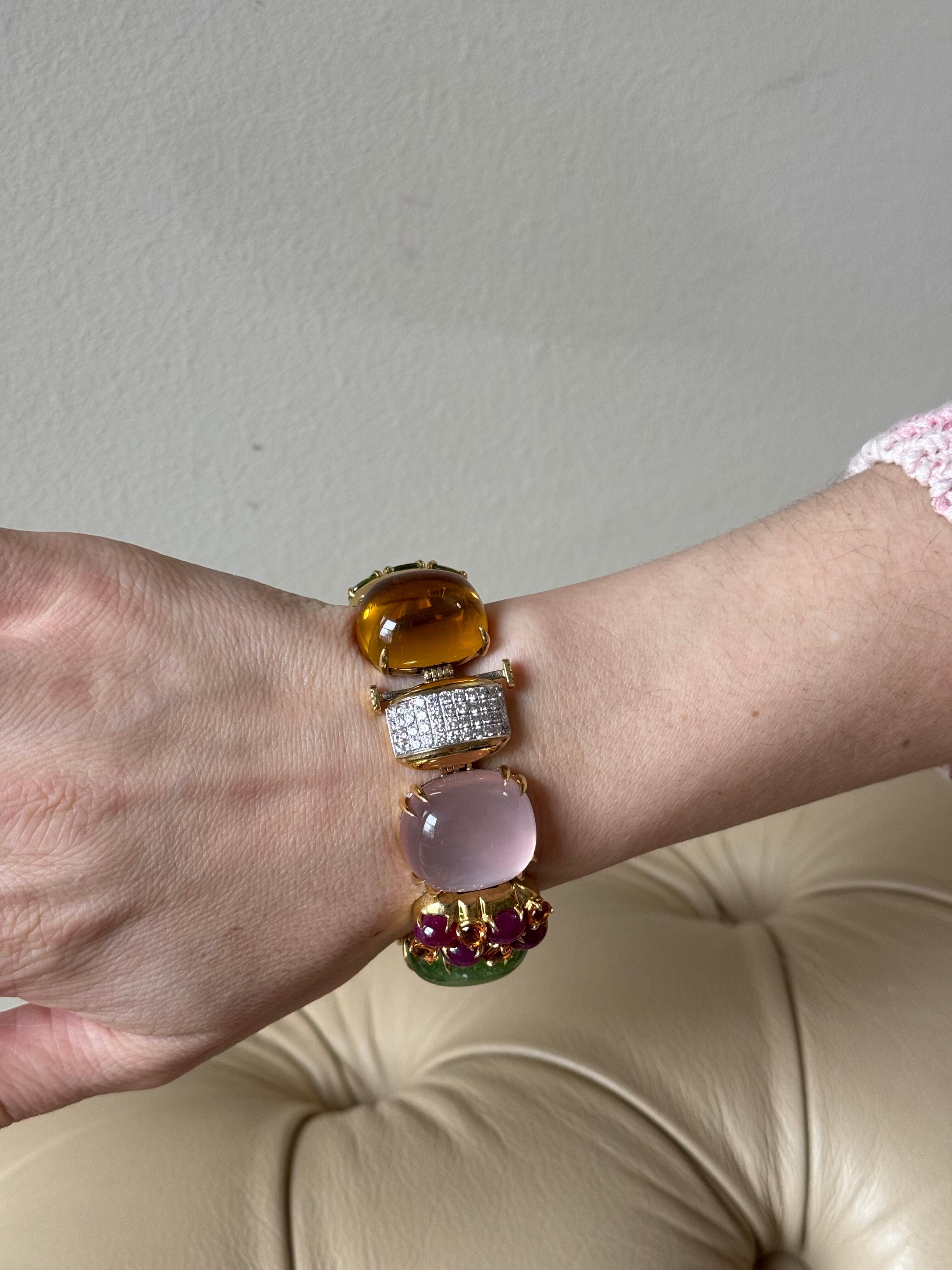 Seaman Schepps Gem Set Yellow Gold Rio Bracelet
