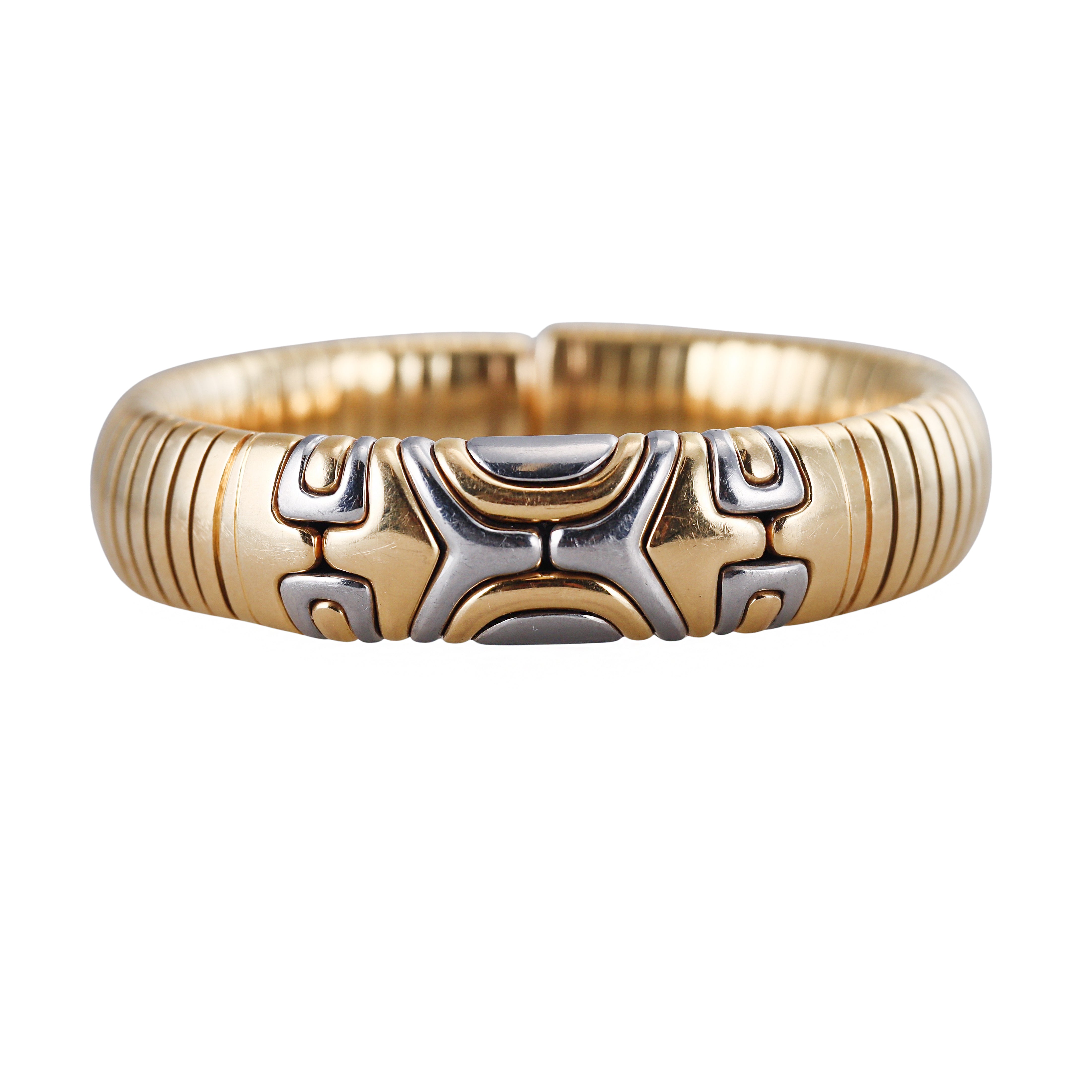 Bulgari Alveare Gold Steel Tubogas Bracelet