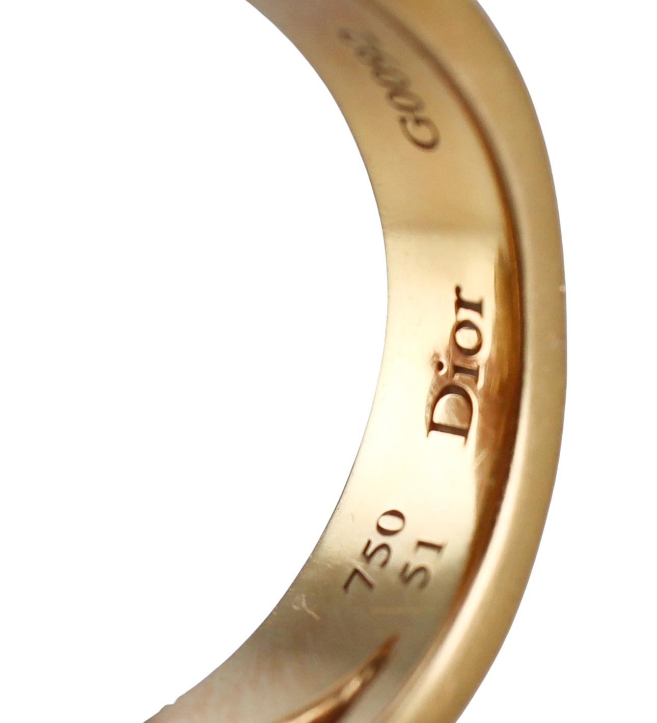 Christian Dior Diorette Enamel Diamond Amethyst Gold Ring