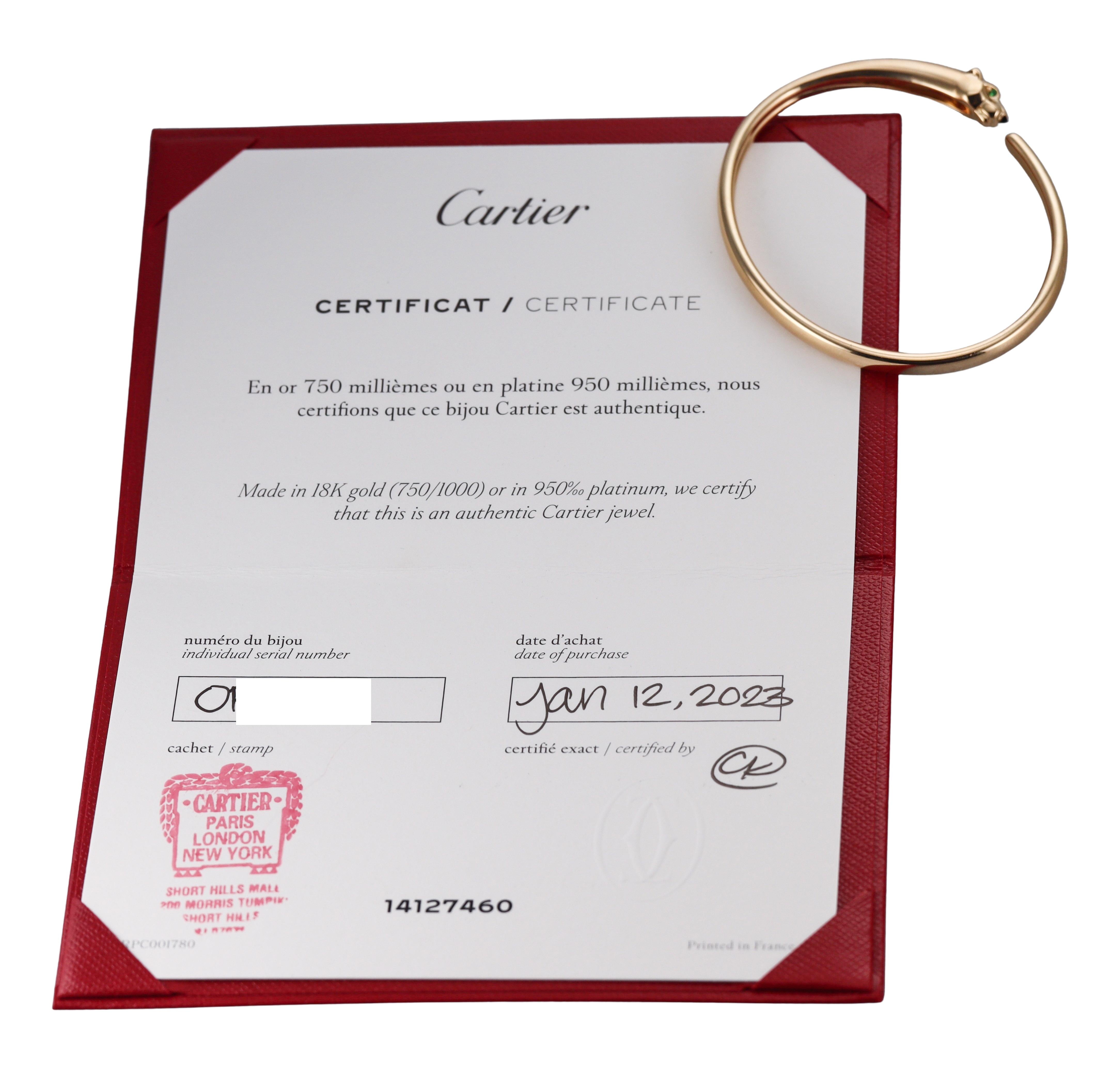 Panthere de Cartier Gold Tsavorite Bracelet