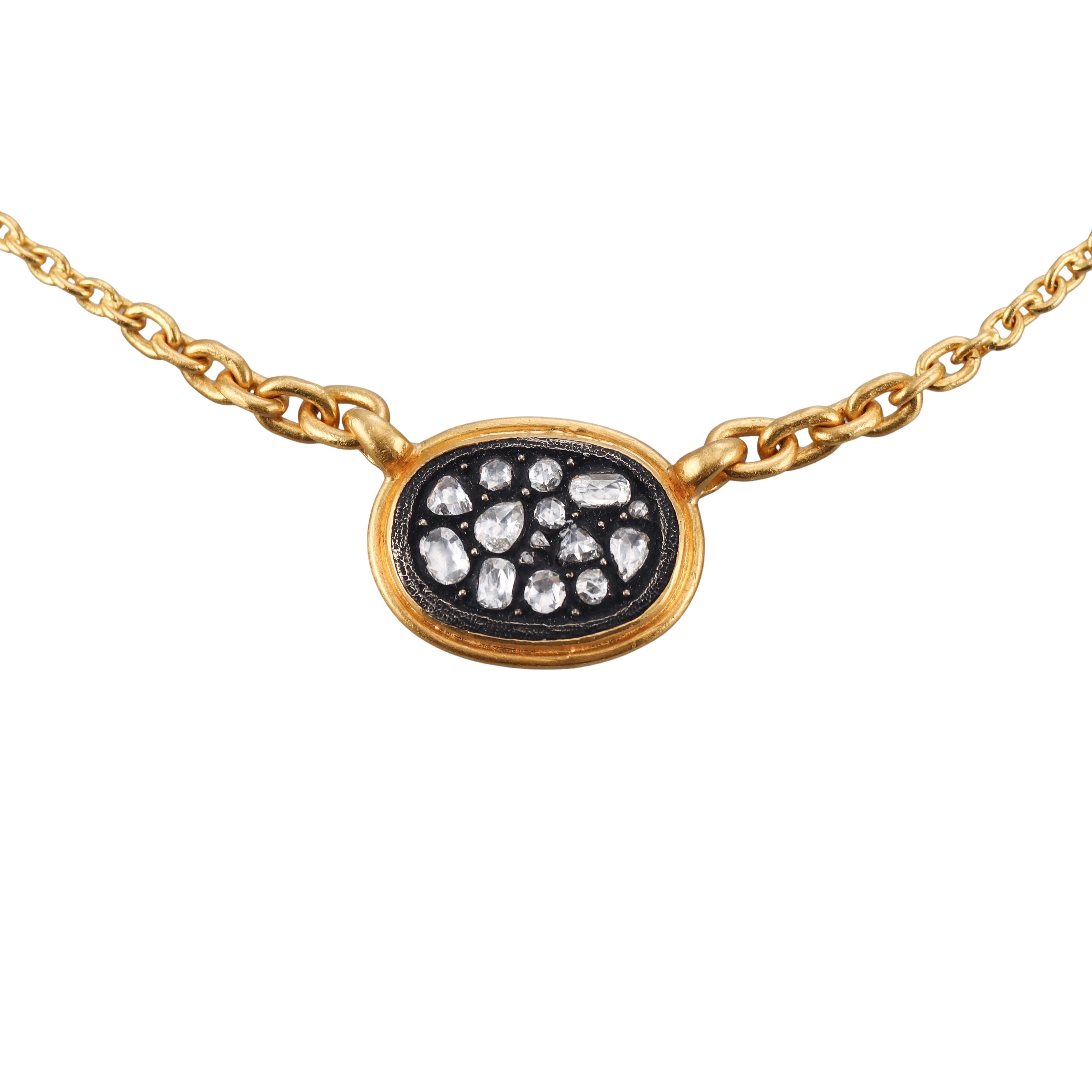 Yossi Harari Mosaic Sara Diamond Gold Necklace