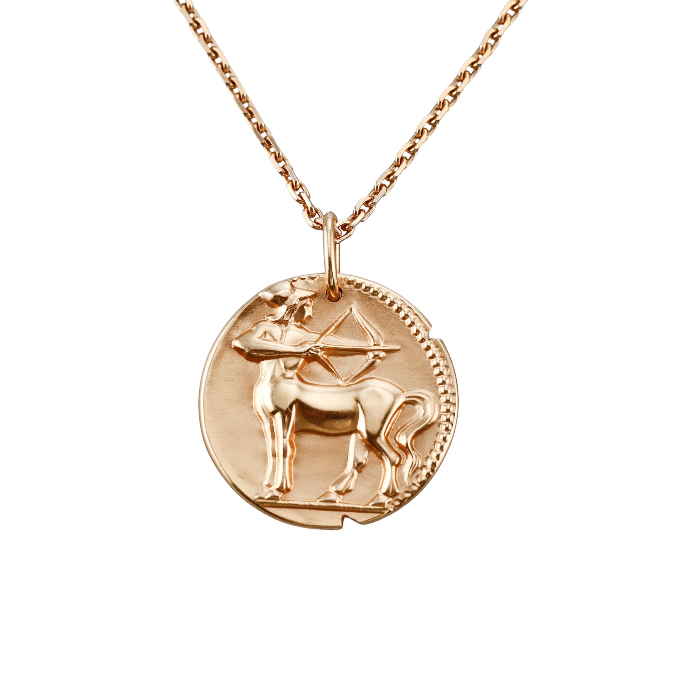 Van Cleef & Arpels Zodiaque Sagittarius Gold Pendant Necklace