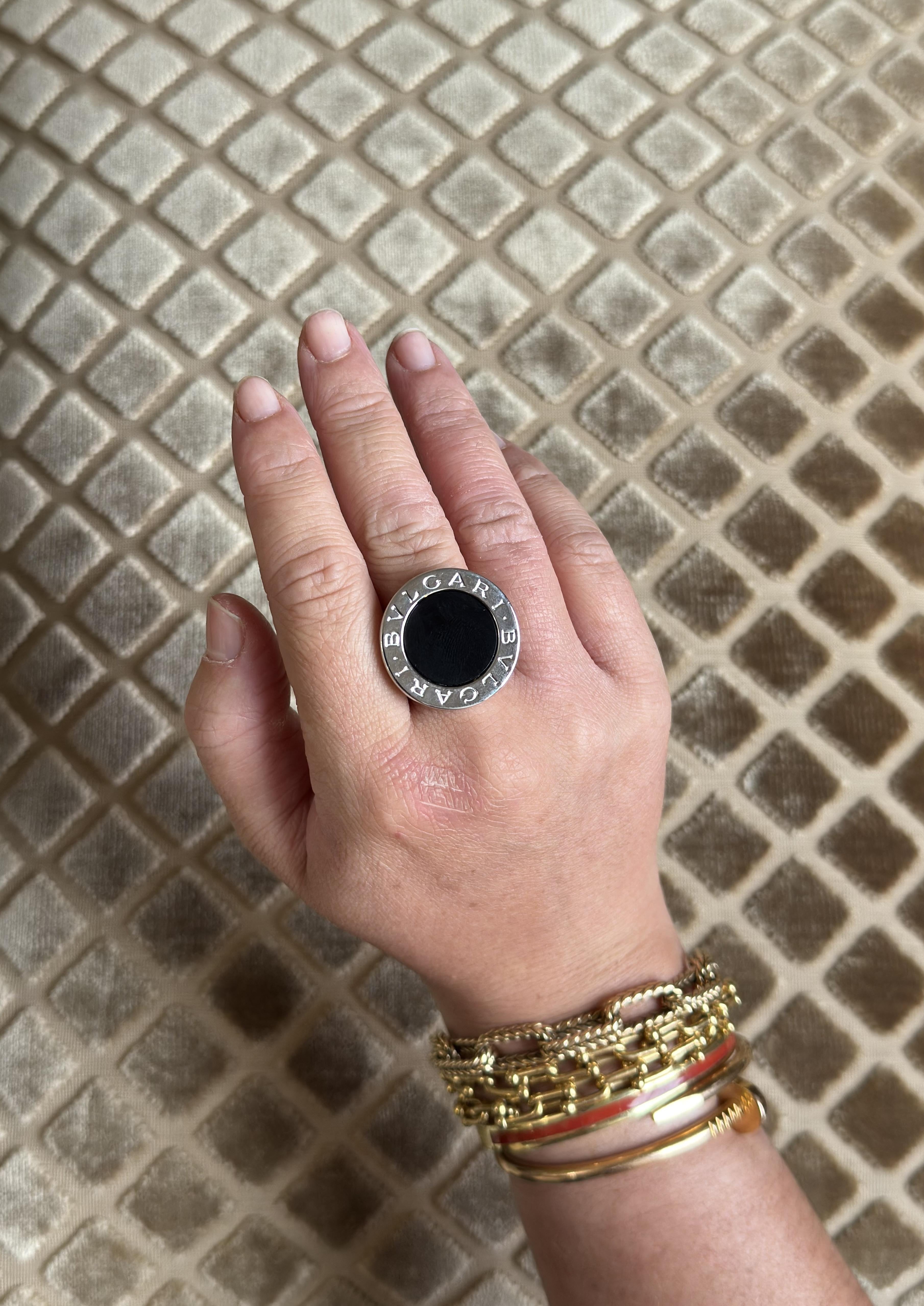 Bulgari Bvlgari Signature Onyx Gold Ring