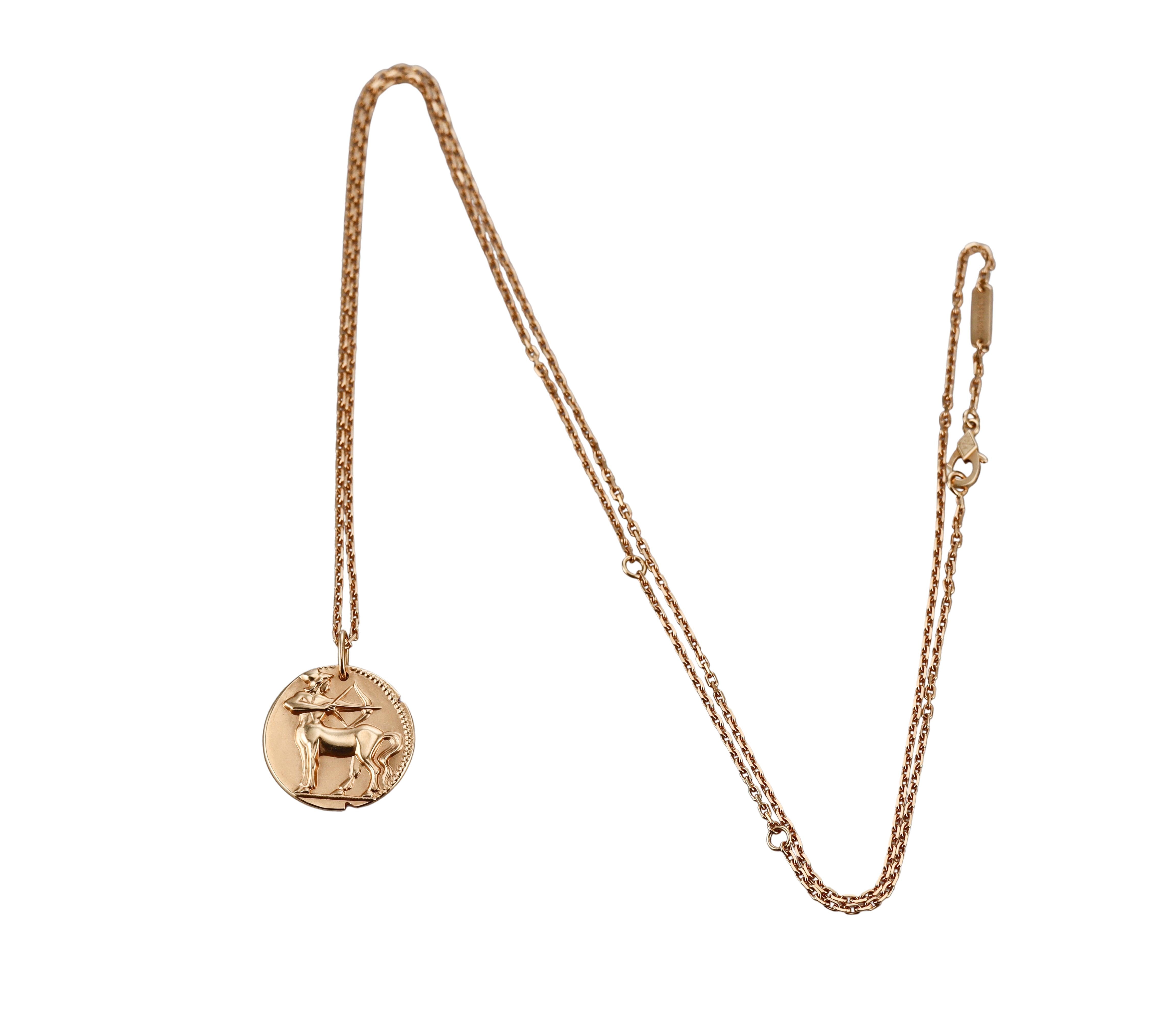 Van Cleef & Arpels Zodiaque Sagittarius Gold Pendant Necklace