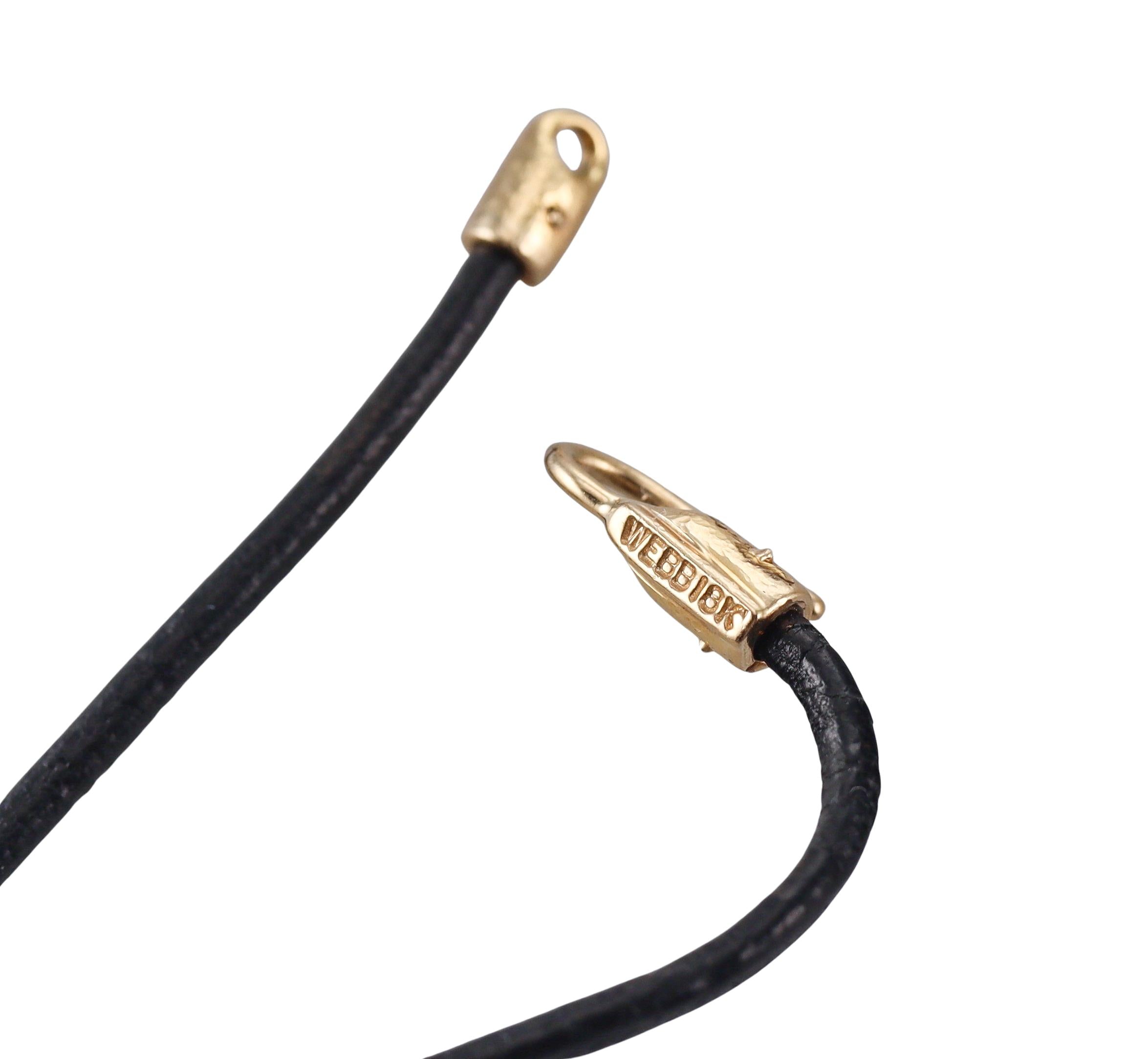 David Webb Gold Platinum Diamond Enamel Pendant Necklace