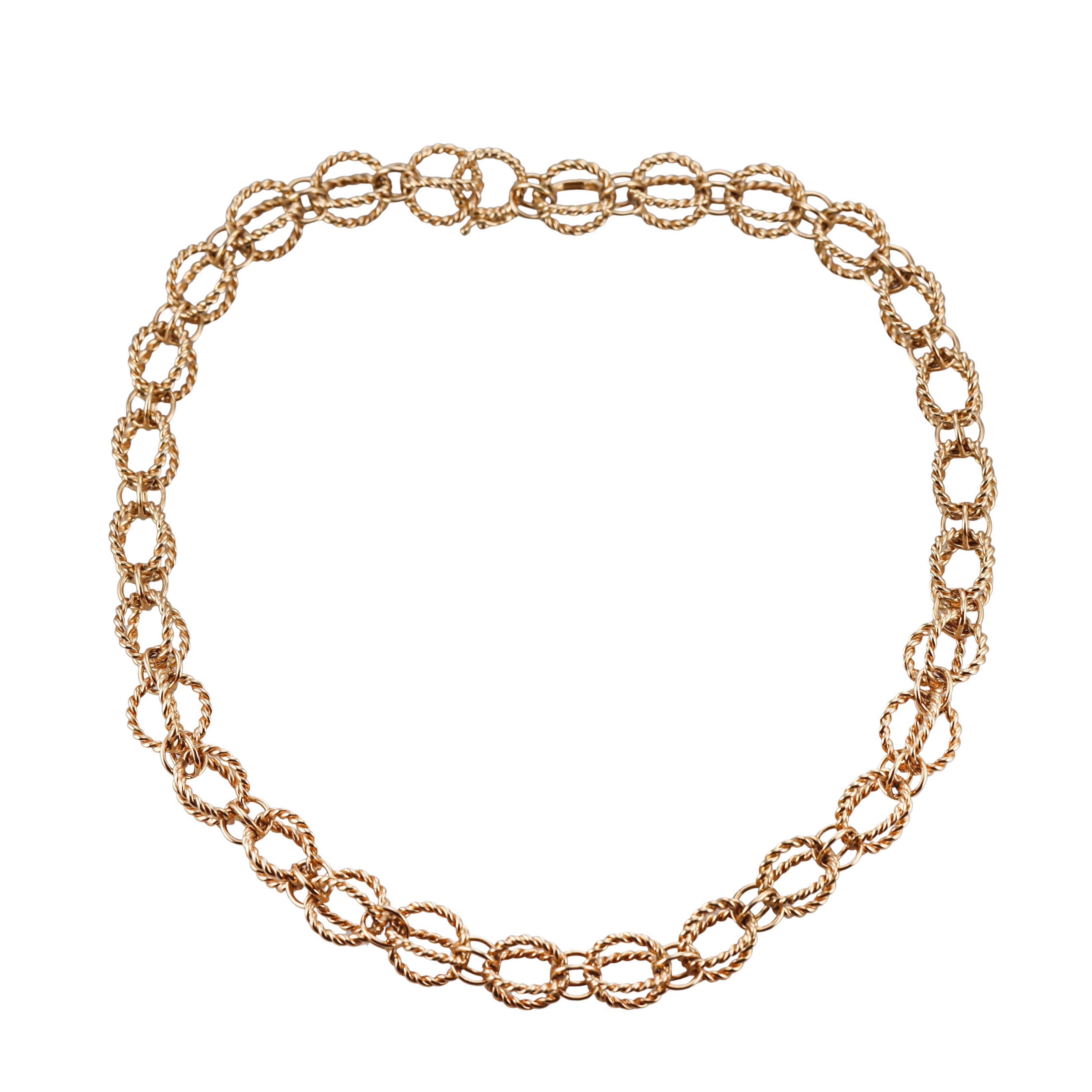Tiffany & Co Schlumberger Gold Circle Rope Necklace