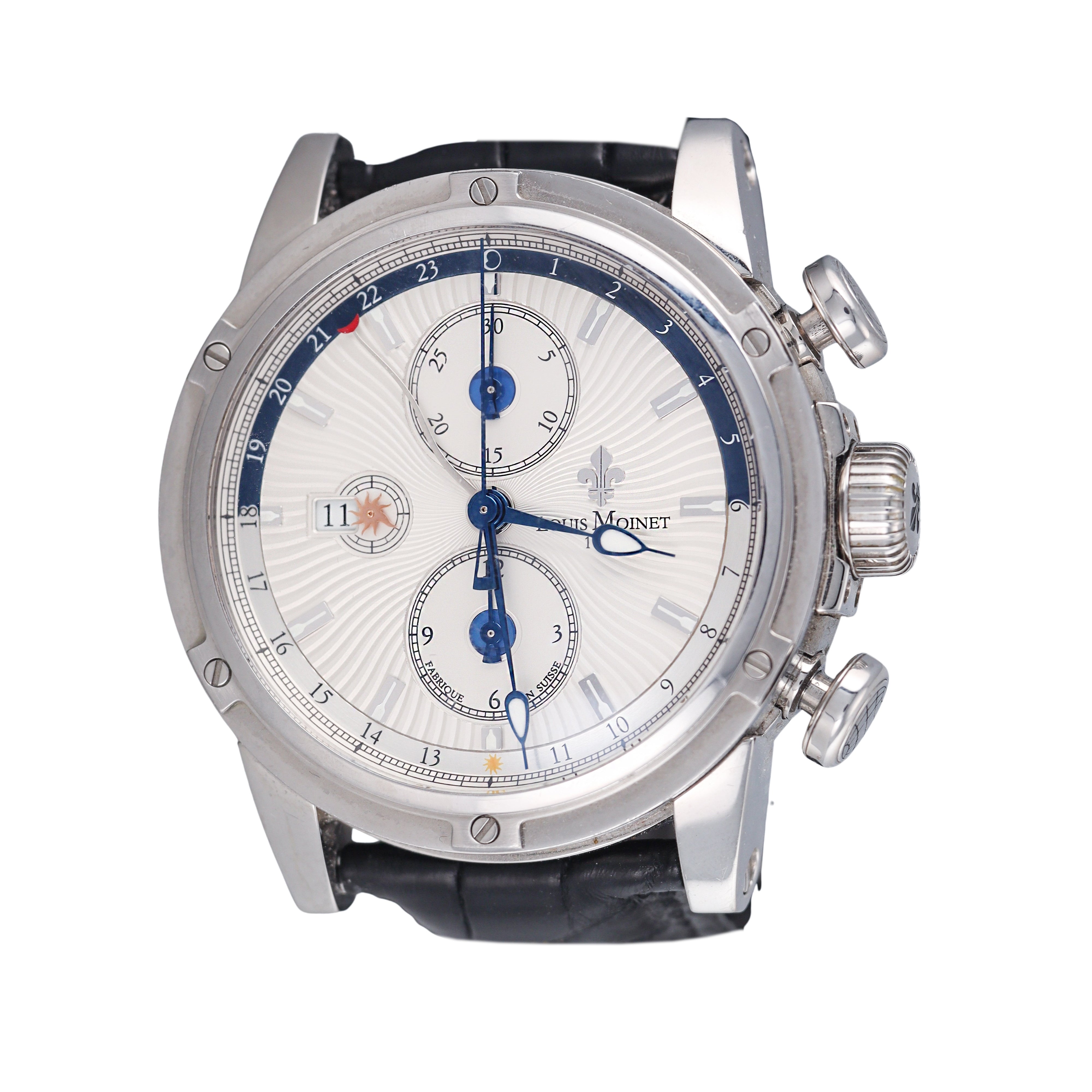 Louis Moinet Geograph Steel Men's Watch LM-24.10.62