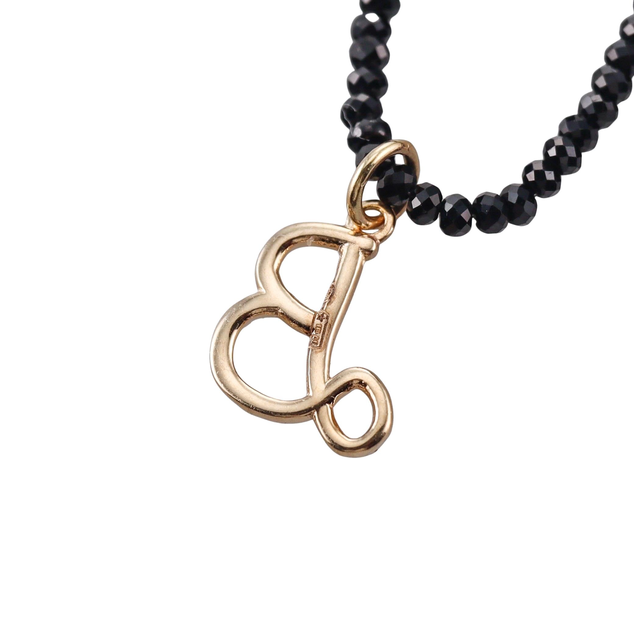 Mastrogioielli Gold Diamond Spinel Letter B Charm Necklace