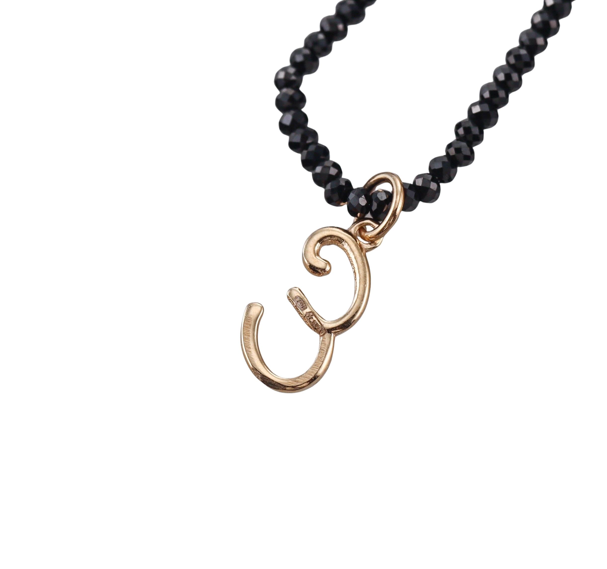 Mastrogioielli Gold Diamond Spinel Letter E Charm Necklace