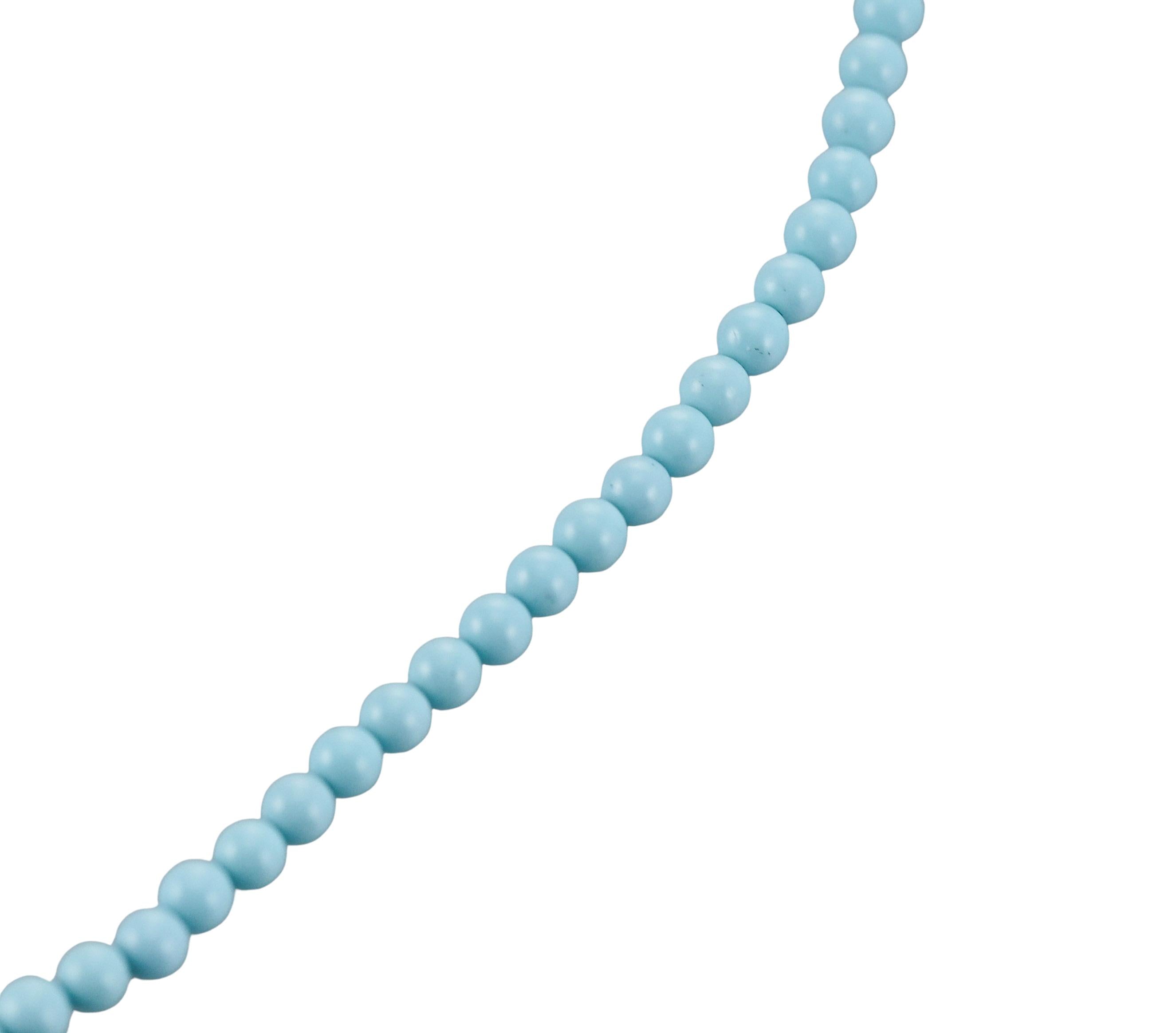 Mastrogioielli Gold Turquoise Sagittarius Zodiac Charm Necklace