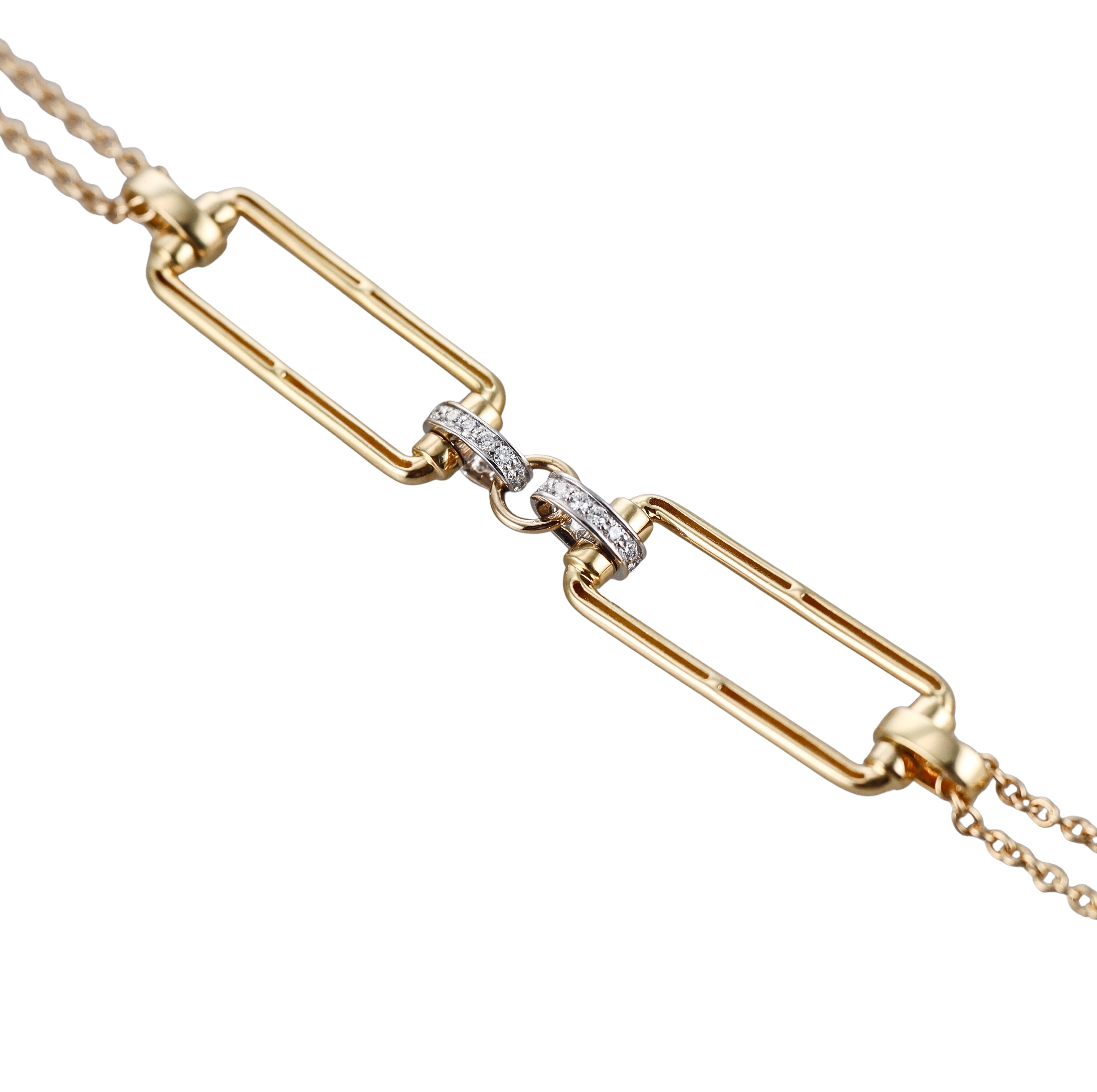 Roberto Coin Classica Parisienne Gold Diamond Double Chain Necklace