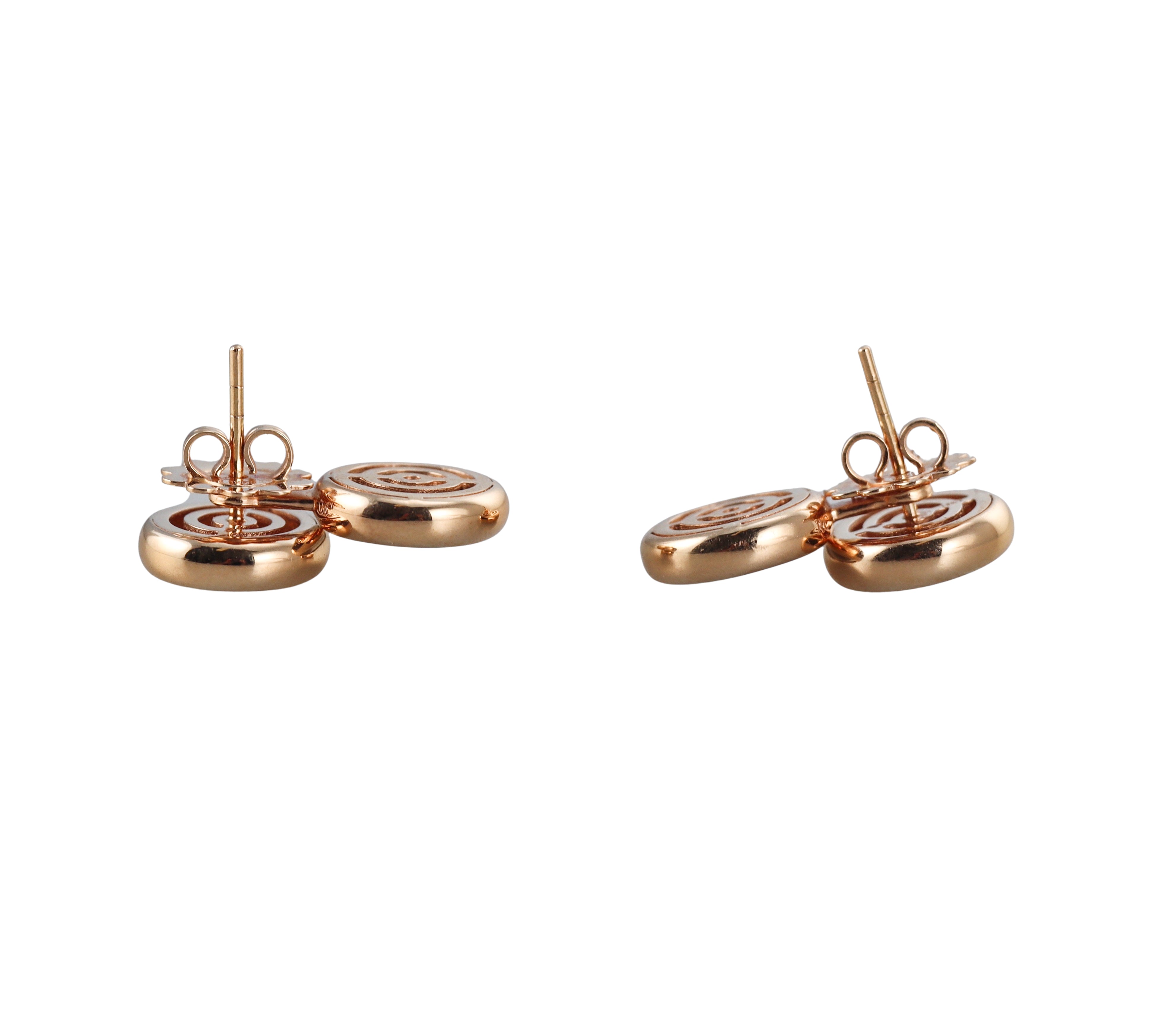 Roberto Coin Rose Gold Black Jade Diamond Earrings