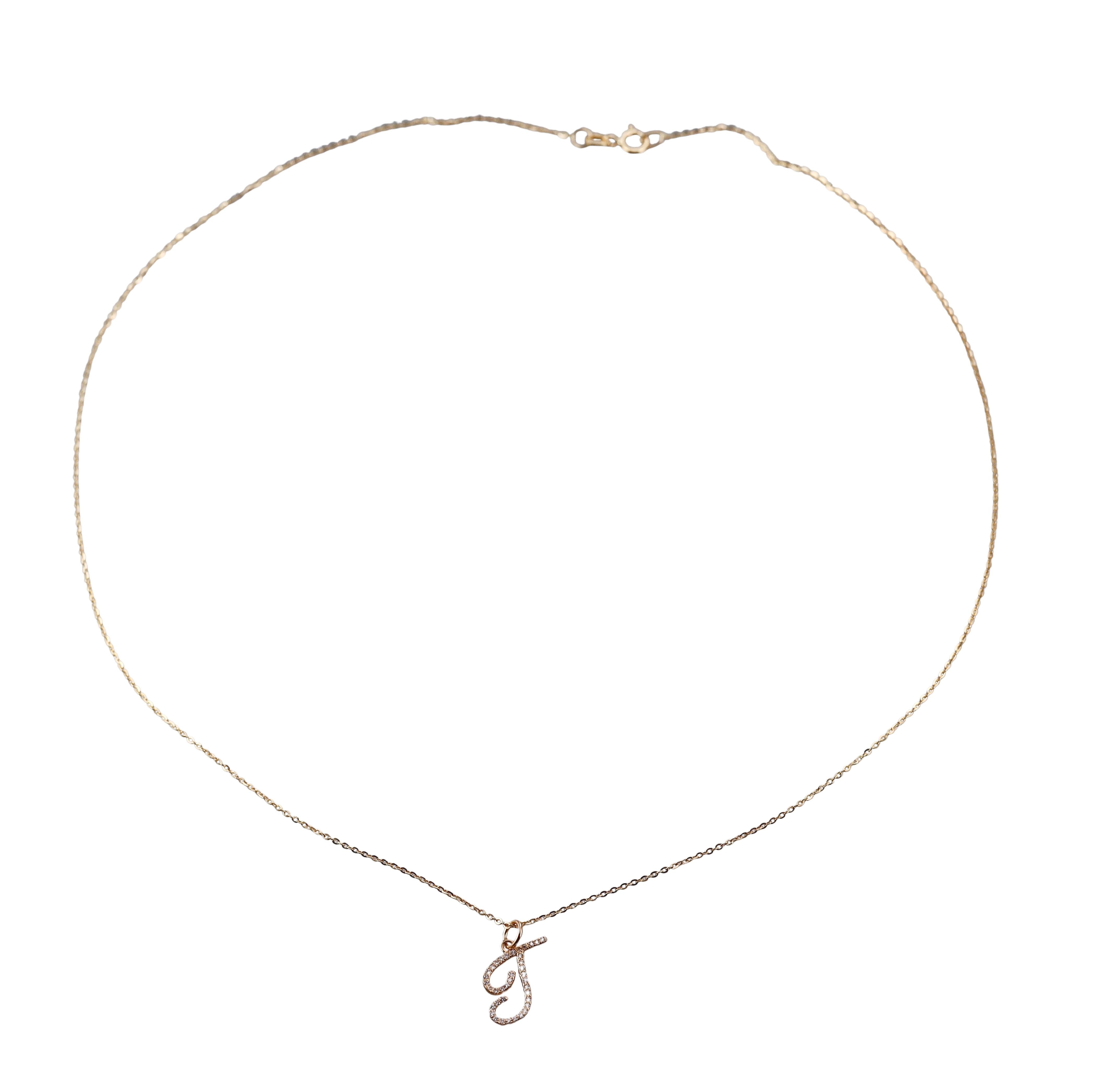 Mastrogioielli Gold Diamond Letter T Charm Necklace